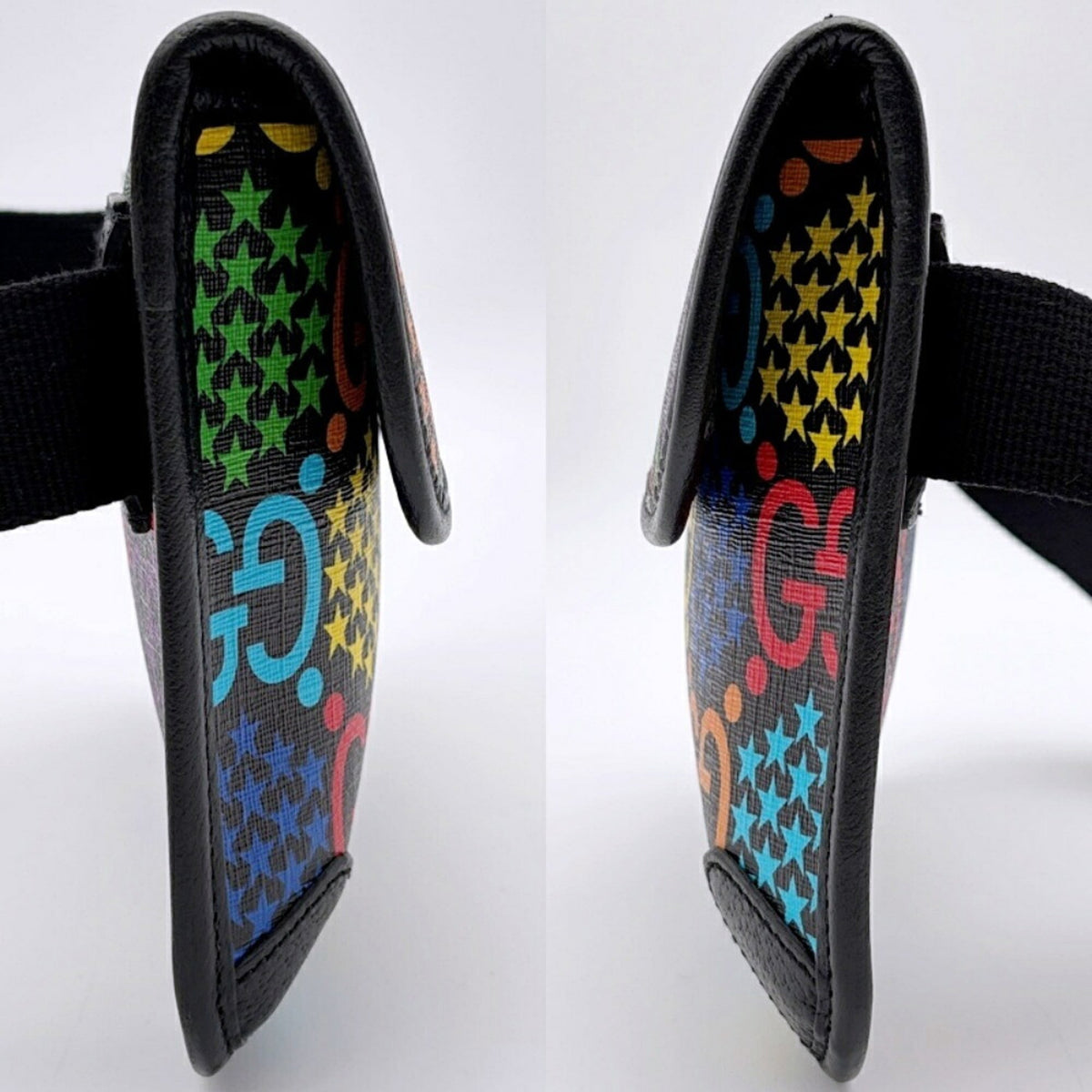 Gucci Black Multi-Color Pvc Leather Fanny Pack Sling Bag (Pre-Owned)