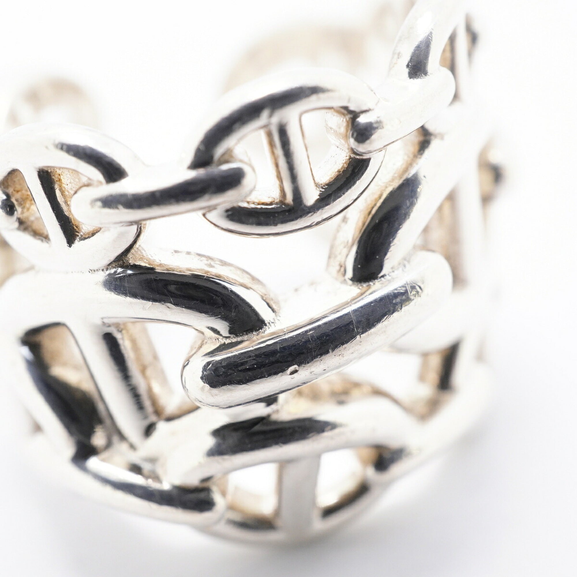 Hermes Silver 925 Band Ring (Pre-Owned)