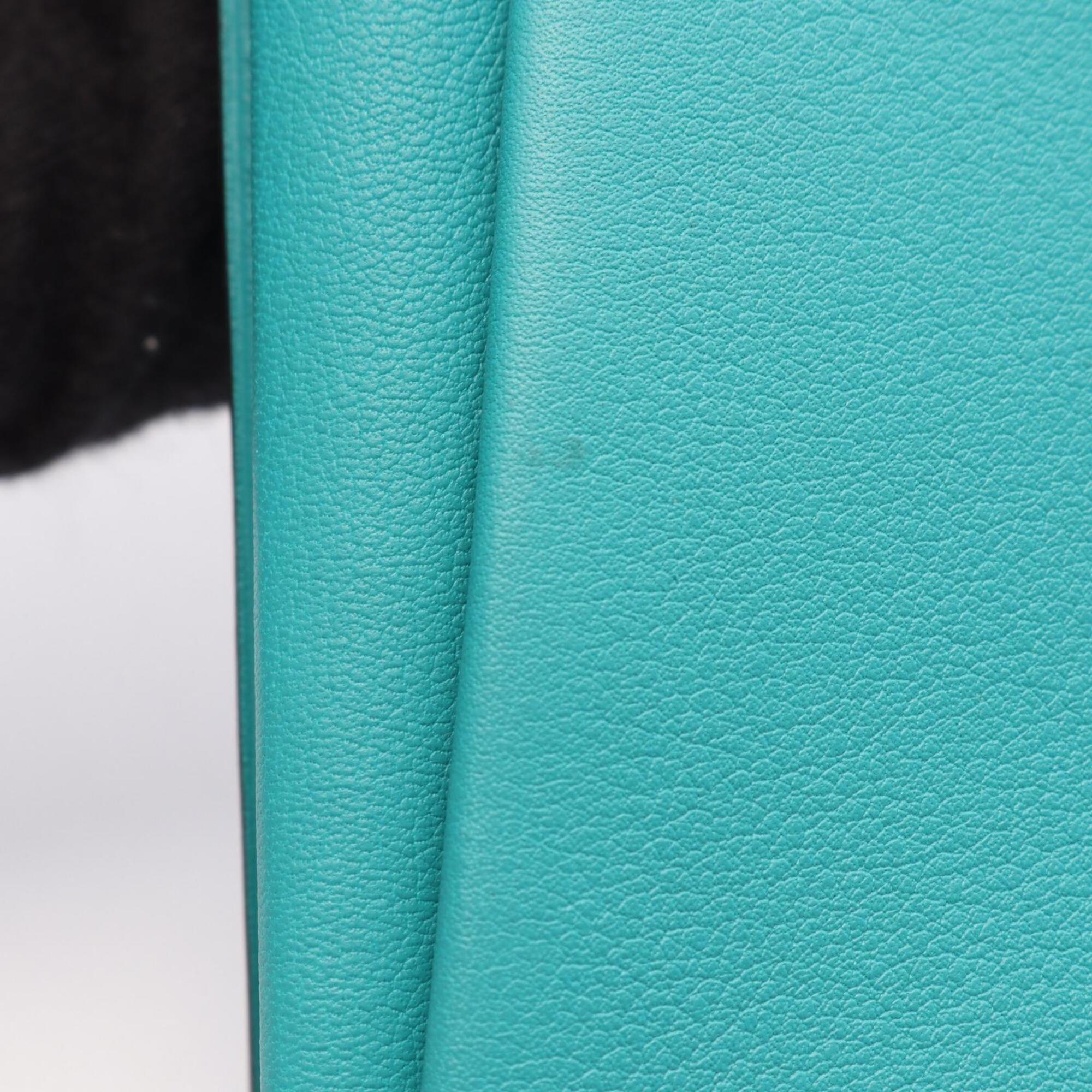 Hermes Green Lime Yellow Swift Leather Chevre Leather Pouch (Pre-Owned)