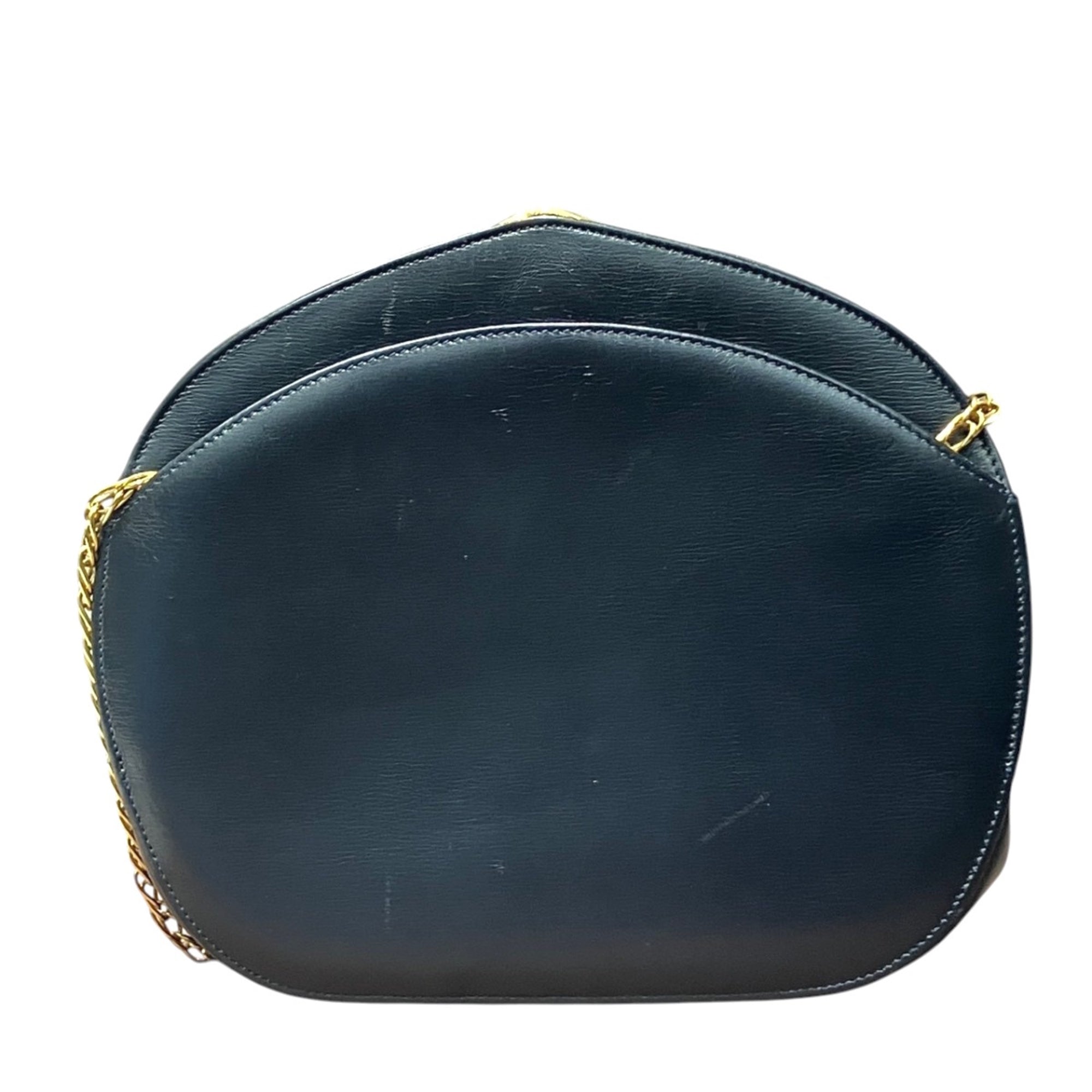 Cartier Gold Navy Sapphire Leather Shoulder Bag (Pre-Owned)