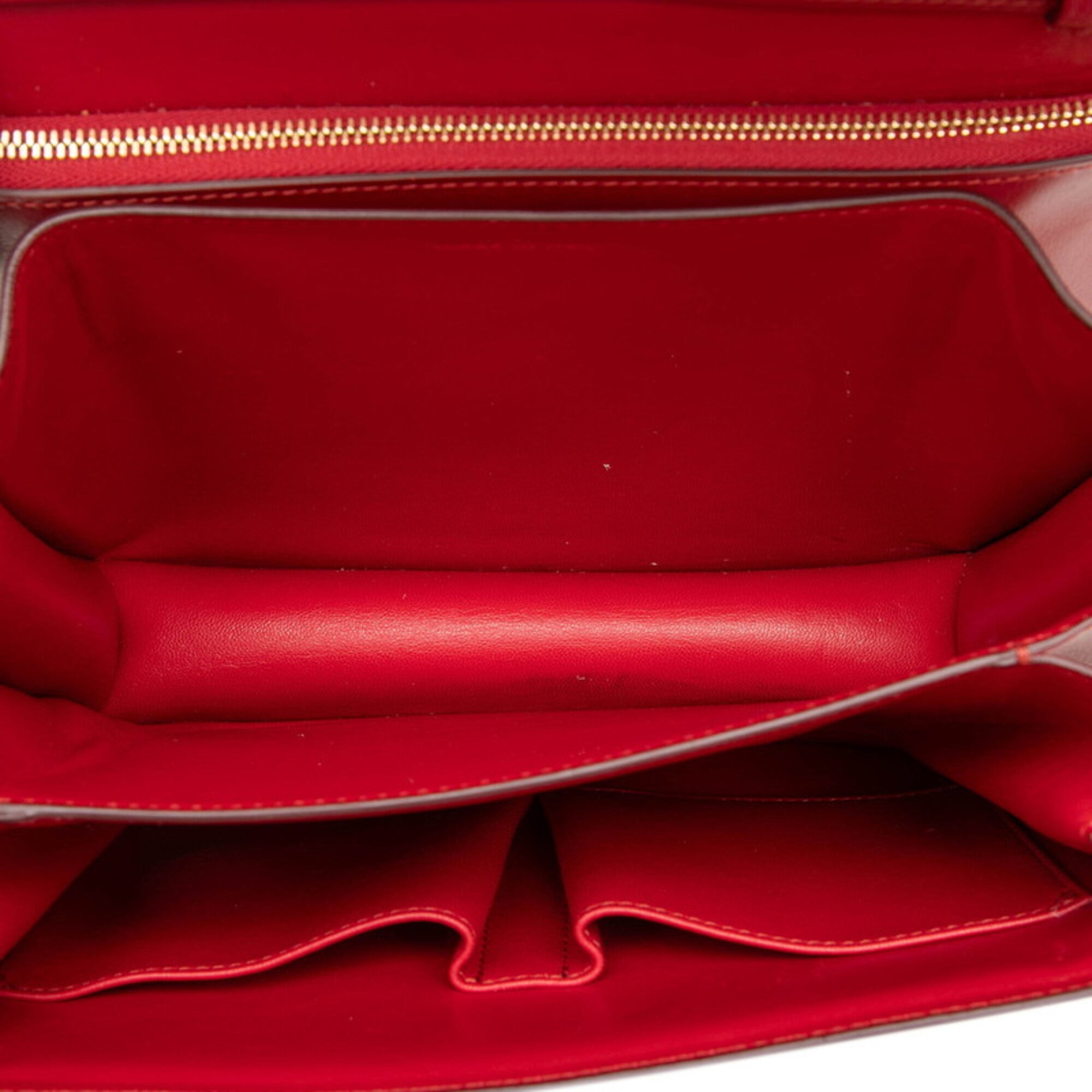 Celine Red Color Leather Shoulder Bag (Pre-Owned)