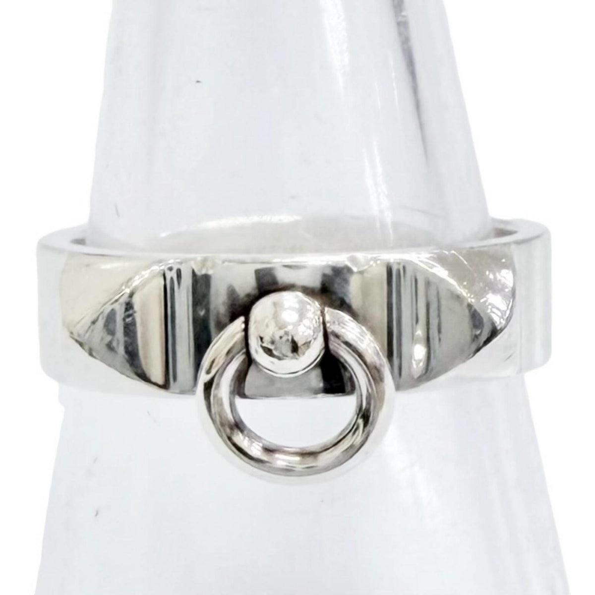 Hermes Silver Silver 925 Band Ring (Pre-Owned)