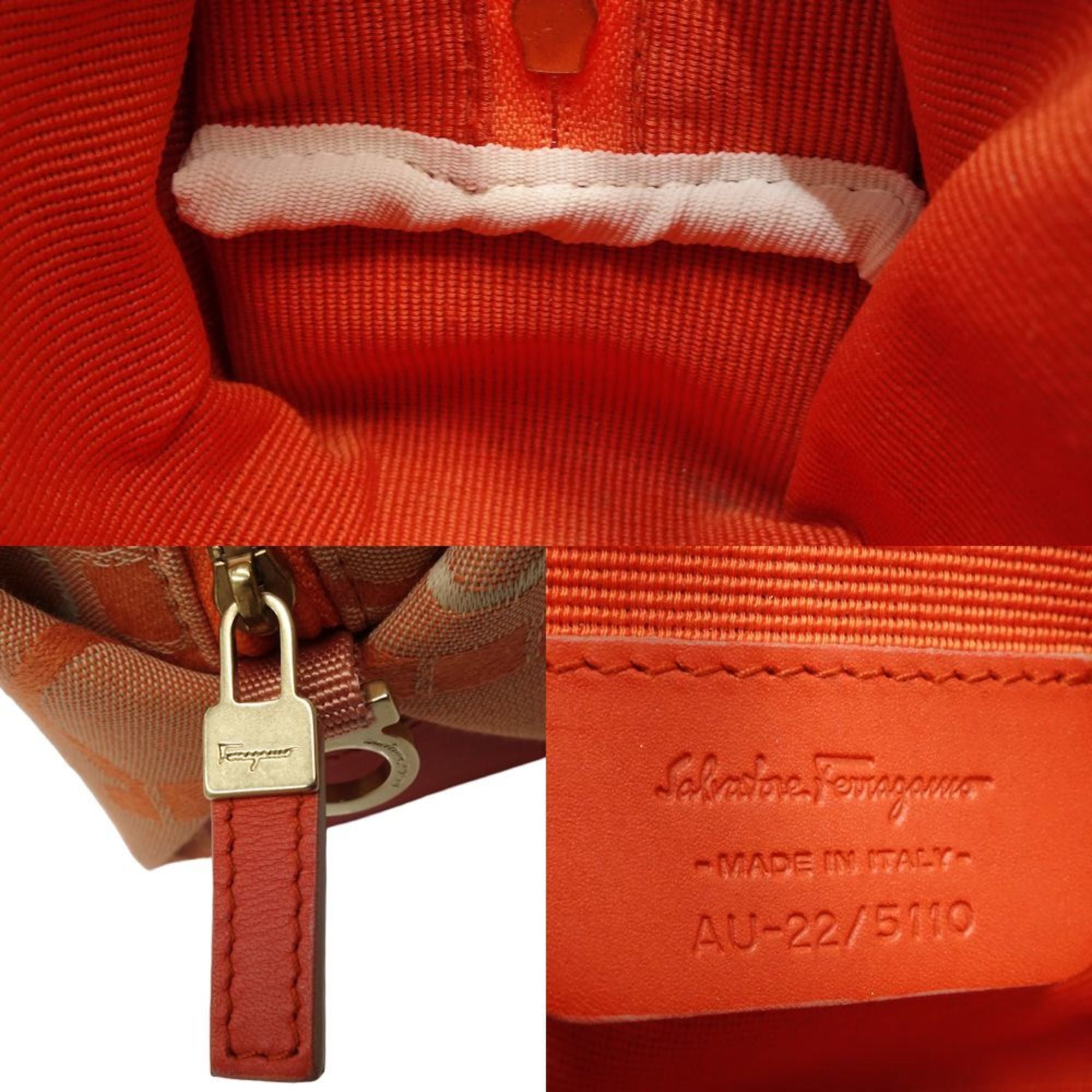 Salvatore Ferragamo Orange Canvas Pouch (Pre-Owned)