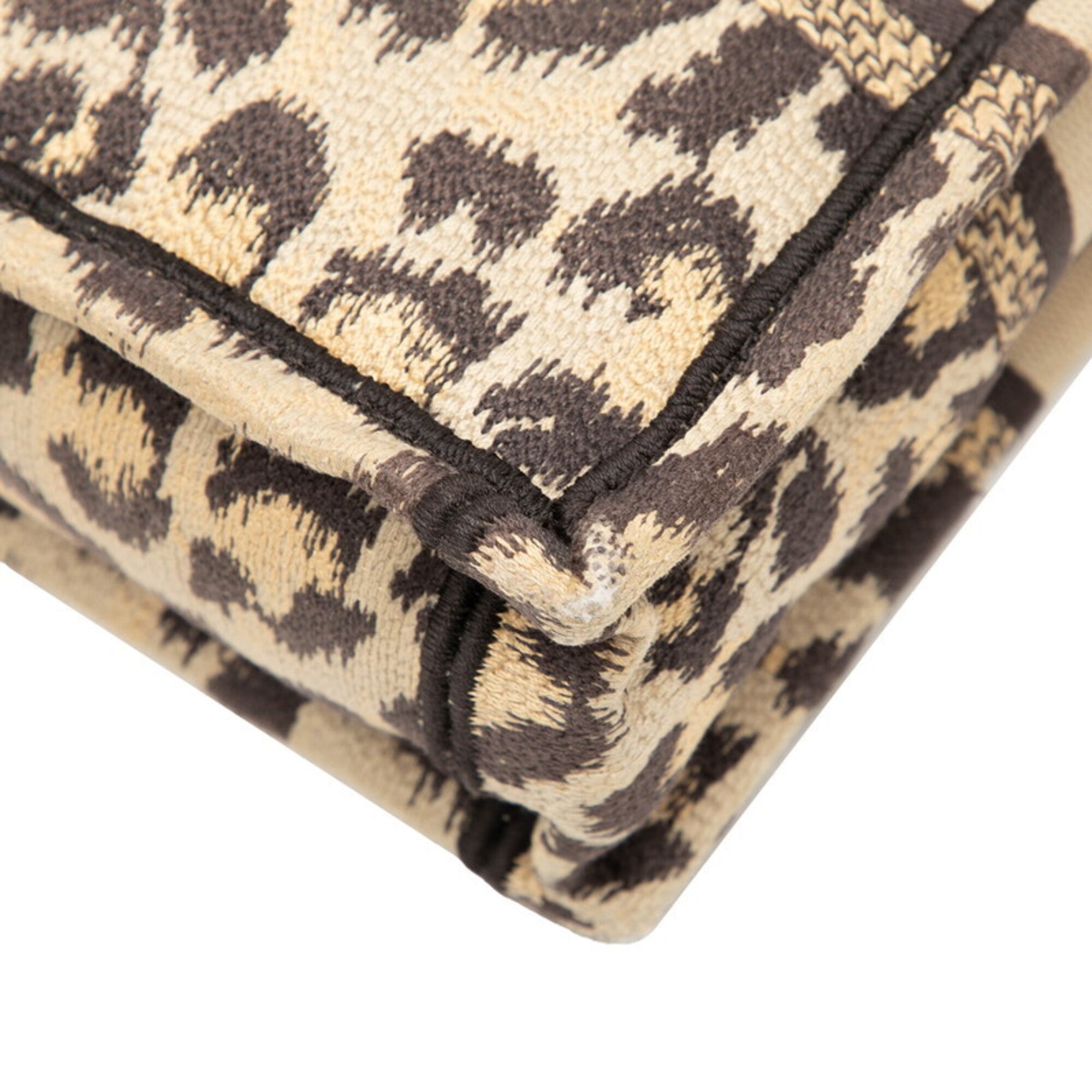 Christian Dior Beige Brown Canvas Handbag Shoulder Bag (Pre-Owned)