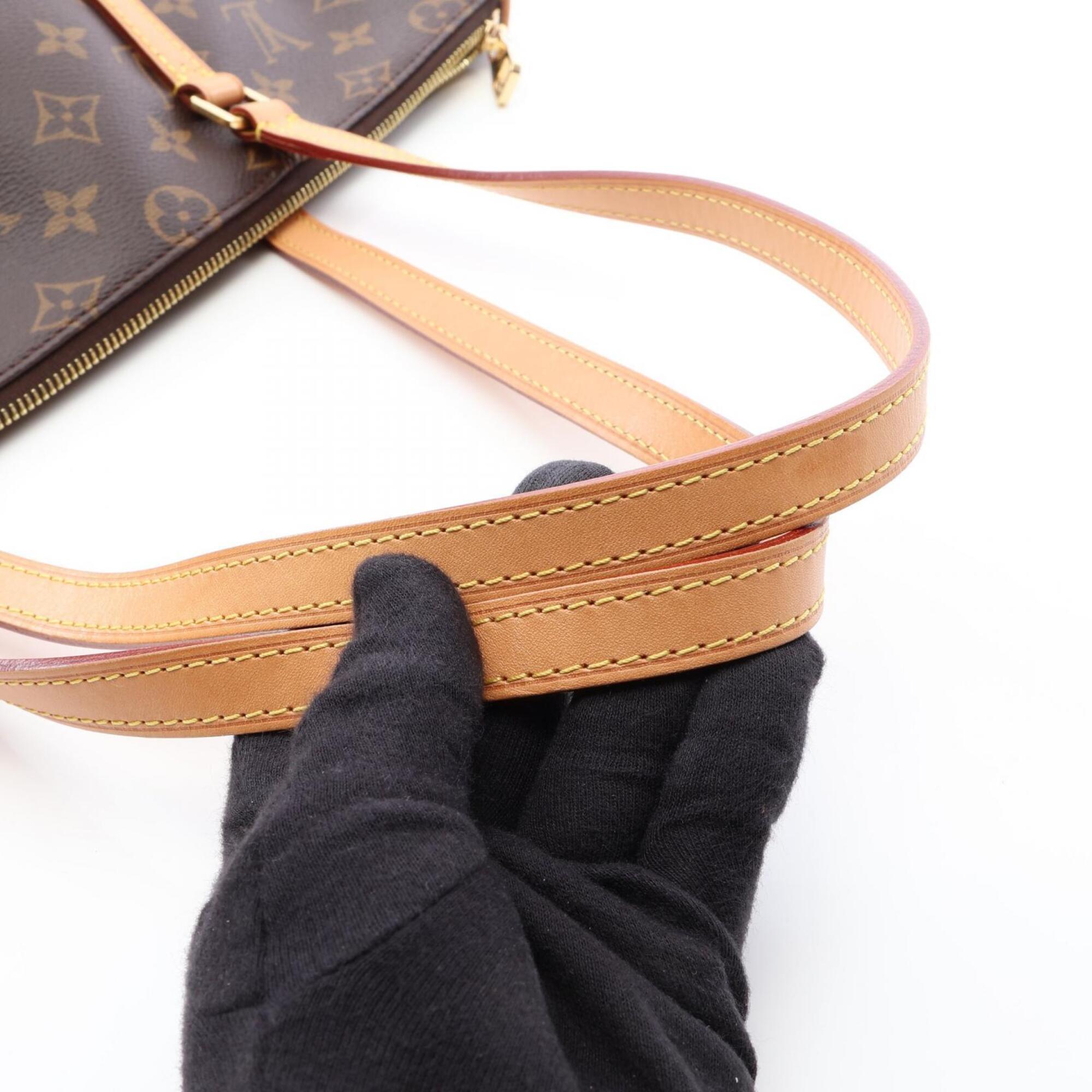 Louis Vuitton Brown Coated Canvas Leather Handbag Tote Bag (Pre-Owned)