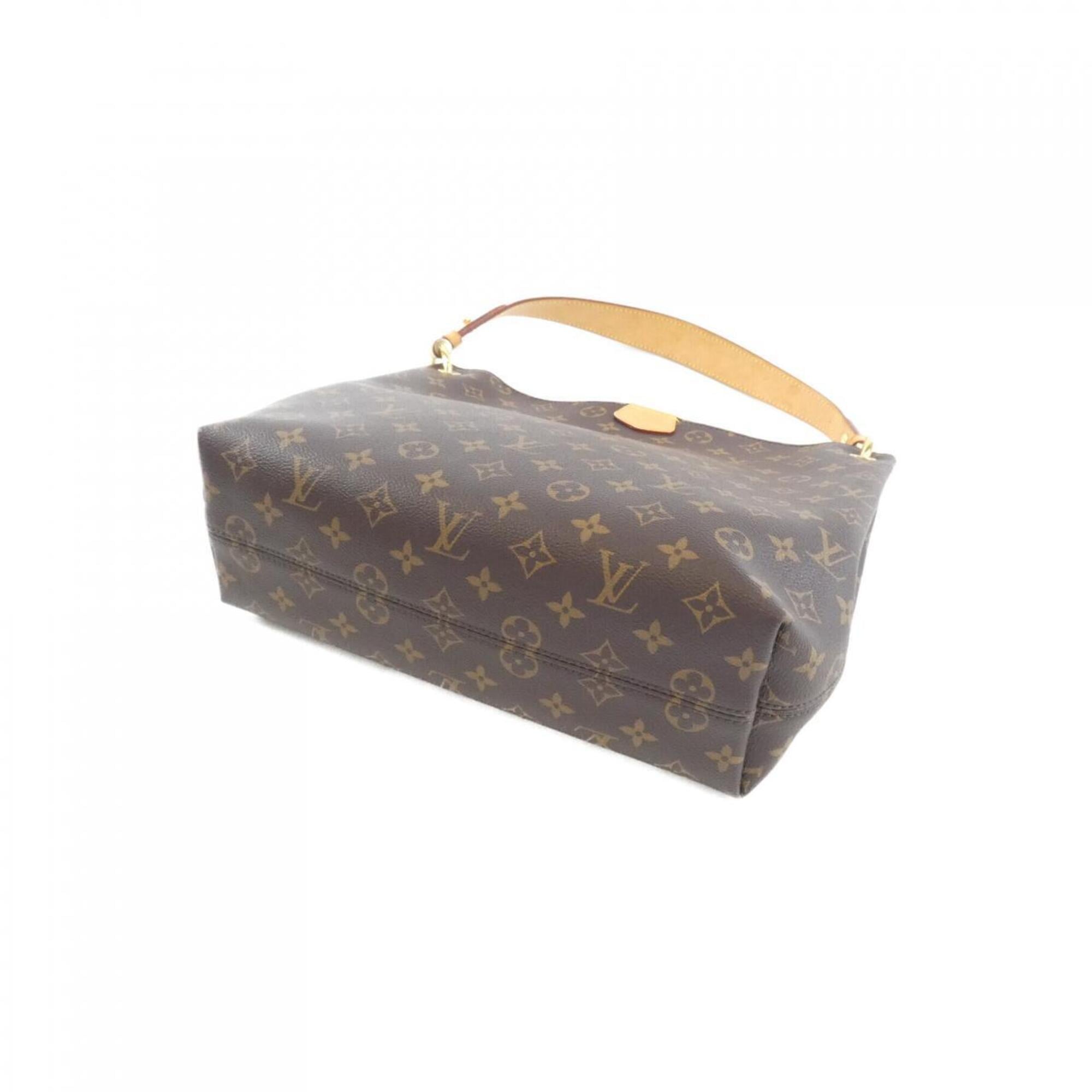 Louis Vuitton Monogram Beige Marron Coated Canvas Shoulder Bag (Pre-Owned)