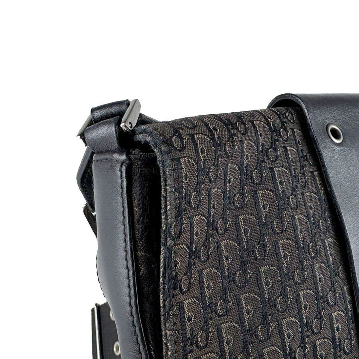 Christian Dior Black Canvas Leather Shoulder Bag (Pre-Owned)