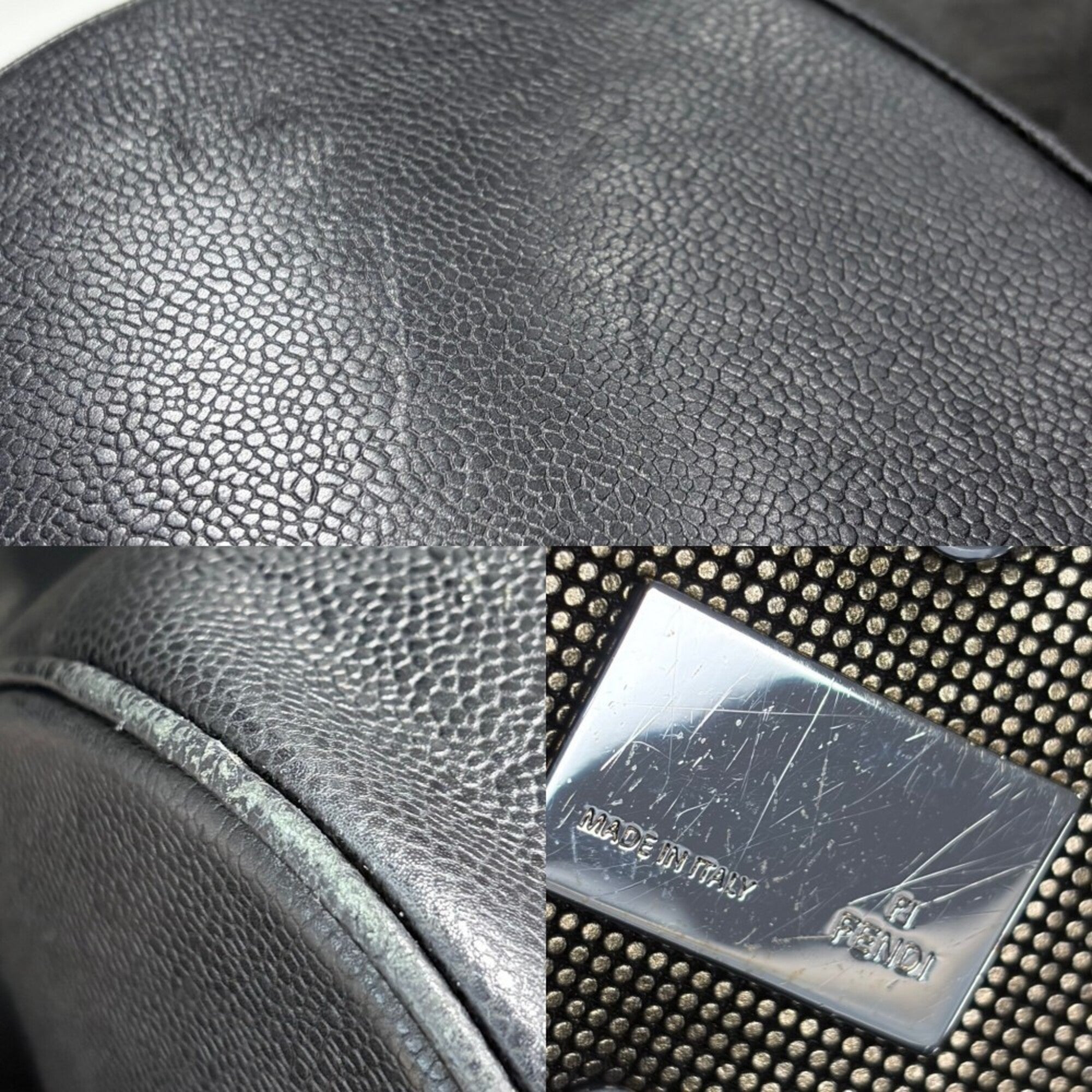 Chanel Black Grained Calfskin Handbag (Pre-Owned)