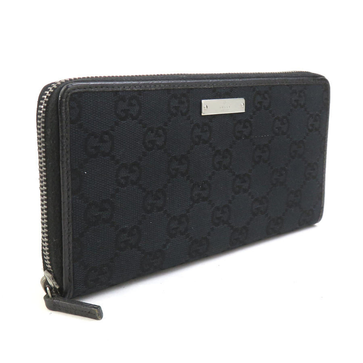 Gucci Black Gg Canvas Long Wallet (Bi-Fold) (Pre-Owned)