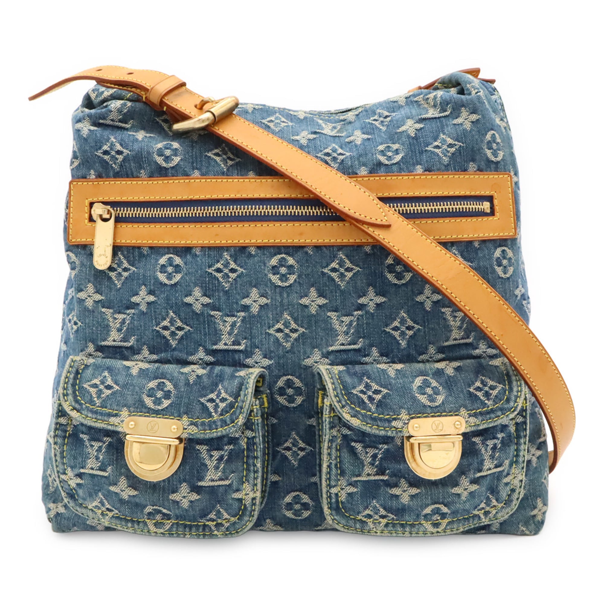 Louis Vuitton Blue Monogram Monogram Denim Shoulder Bag (Pre-Owned)