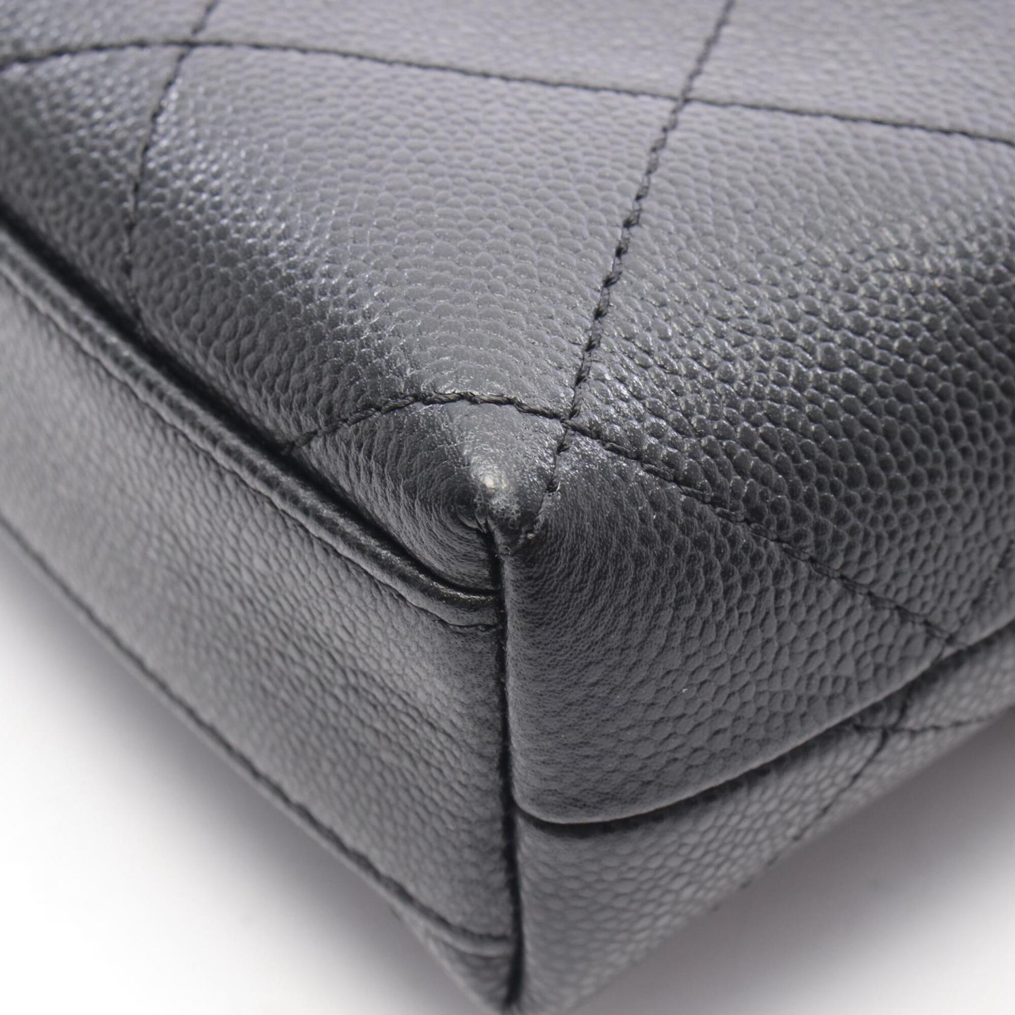 Chanel Black Grained Calfskin Handbag Shoulder Bag (Pre-Owned)