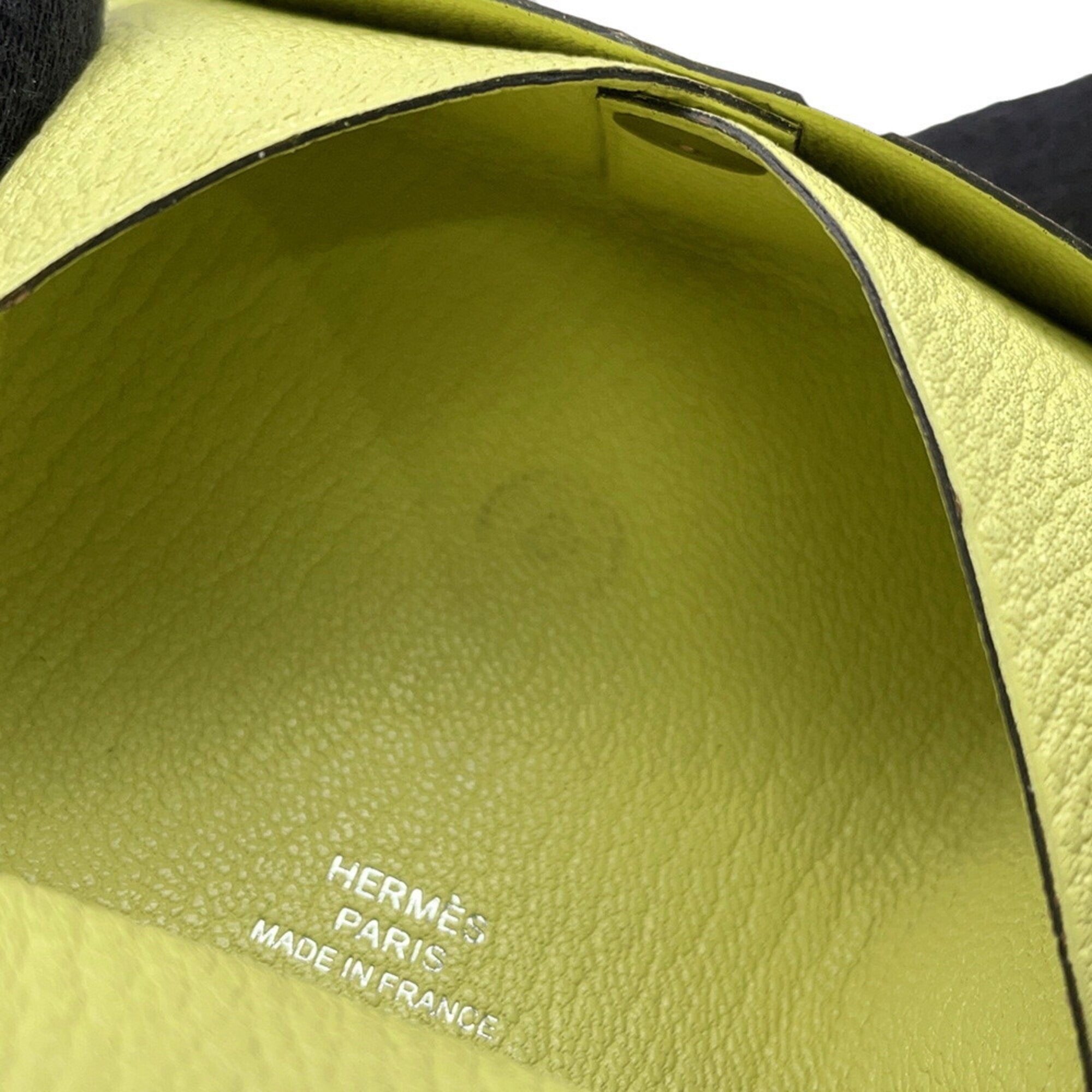 Hermes Lime Chevre Myzore Leather Coin Purse/Coin Case (Pre-Owned)
