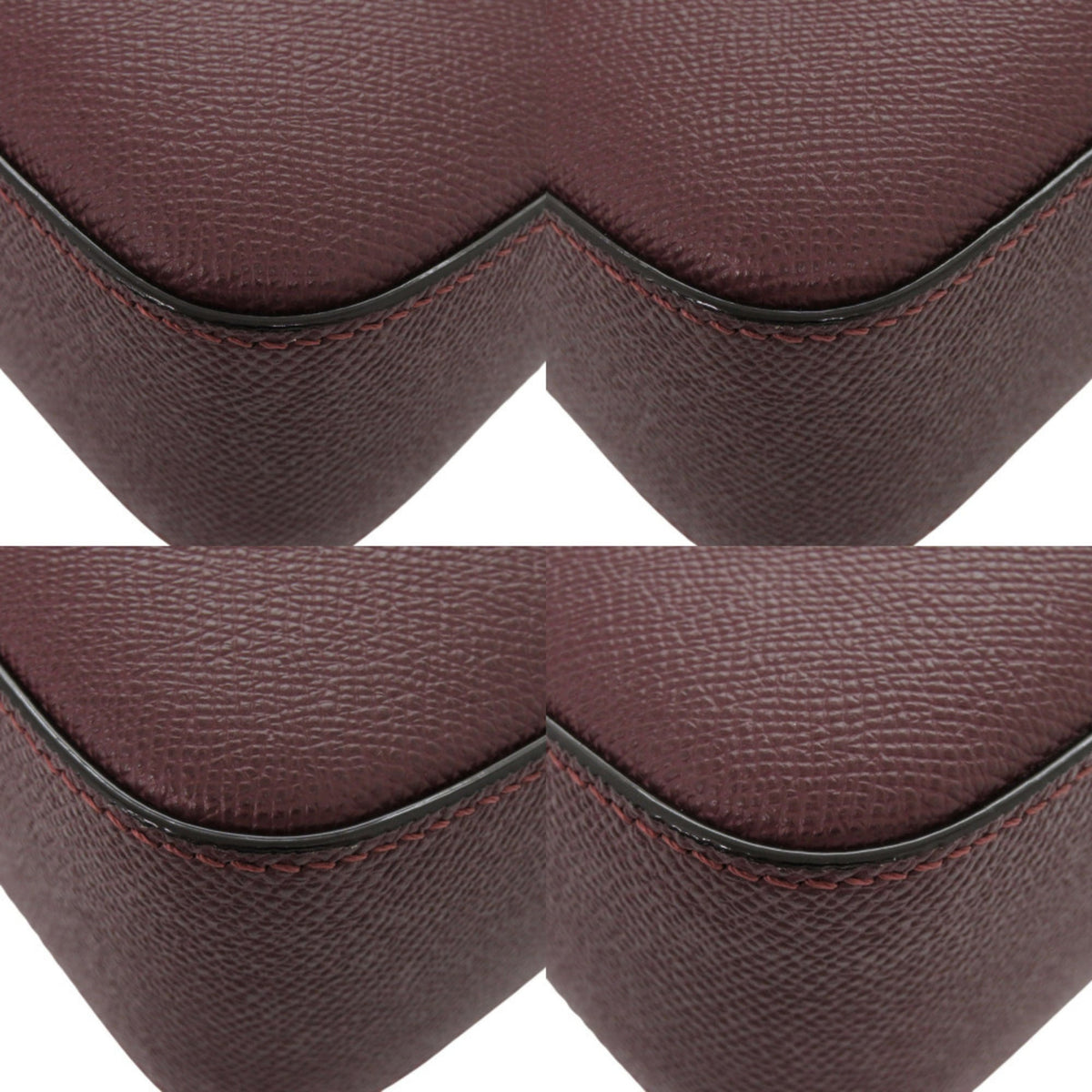 Valextra Bordeaux Red Color Leather Shoulder Bag (Pre-Owned)