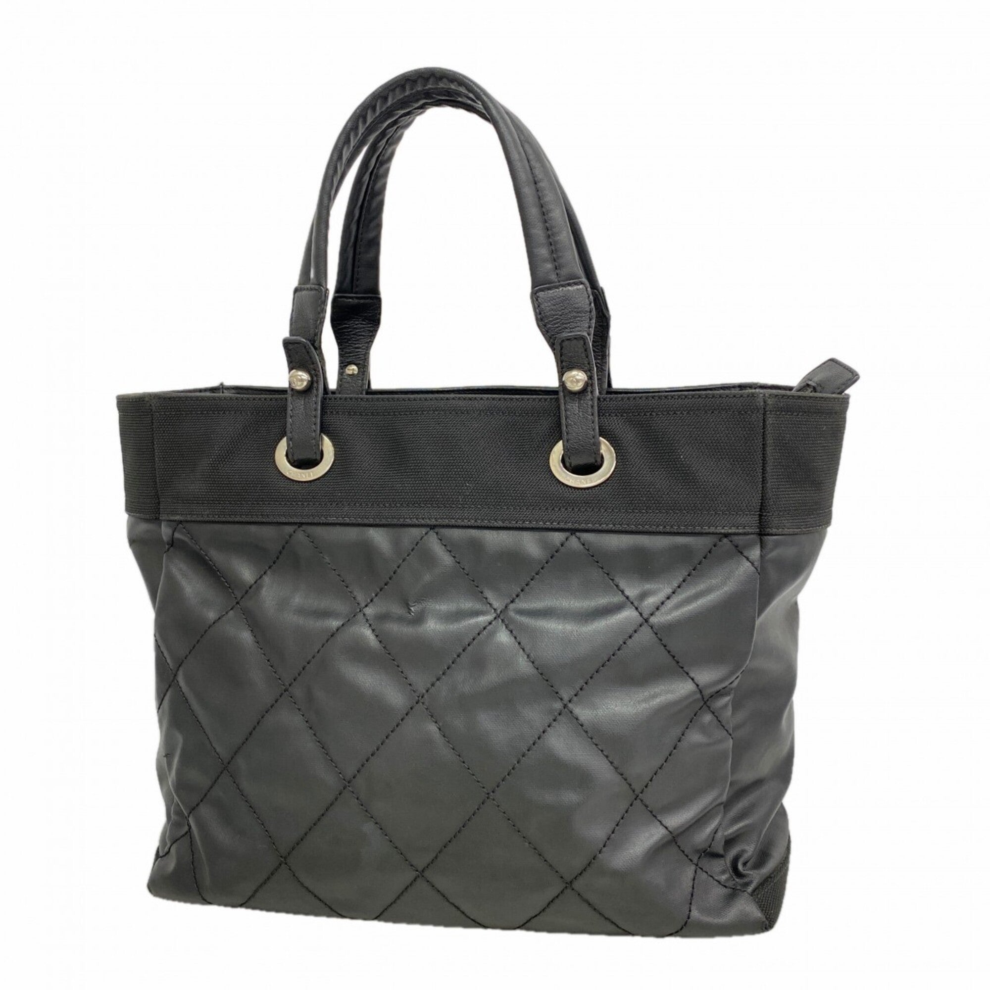 Chanel Black Canvas Tote Bag (Pre-Owned)