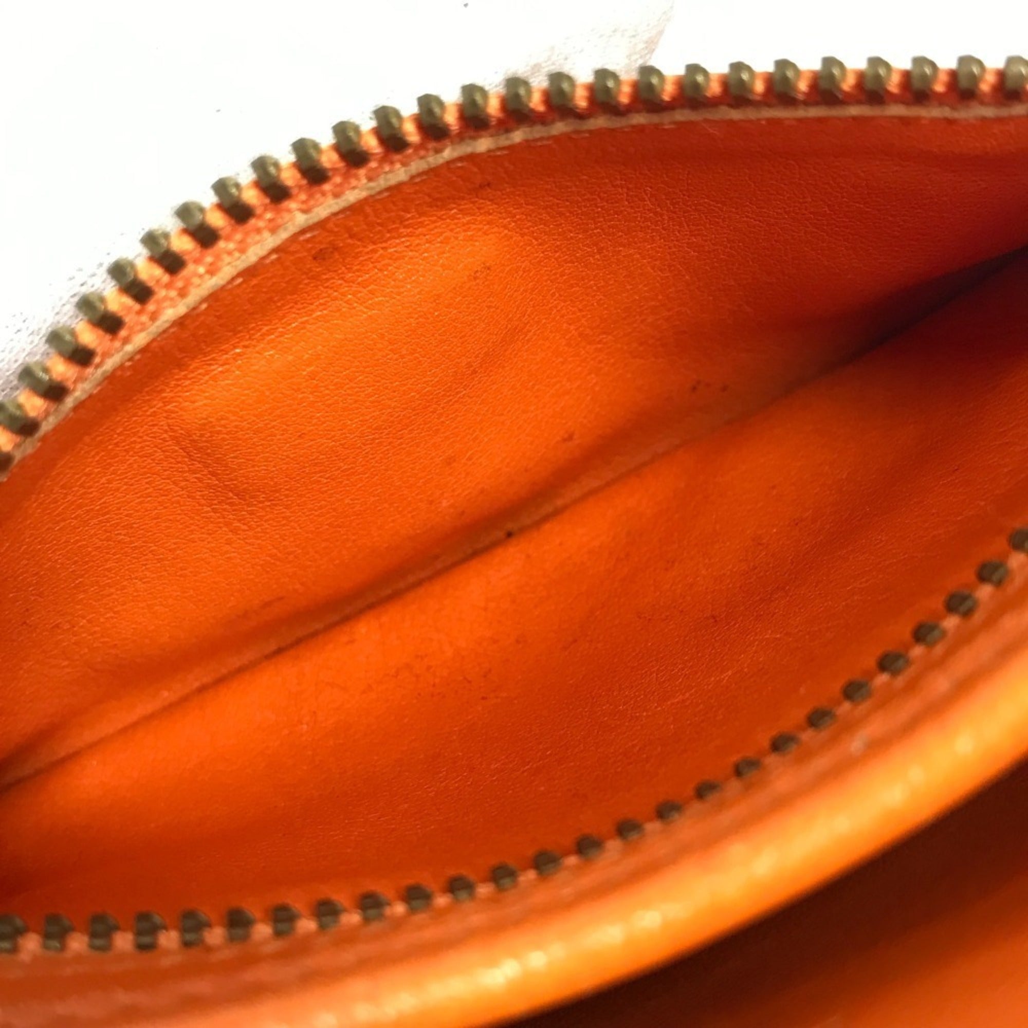 Hermes Orange Leather Pochette Shoulder Bag (Pre-Owned)
