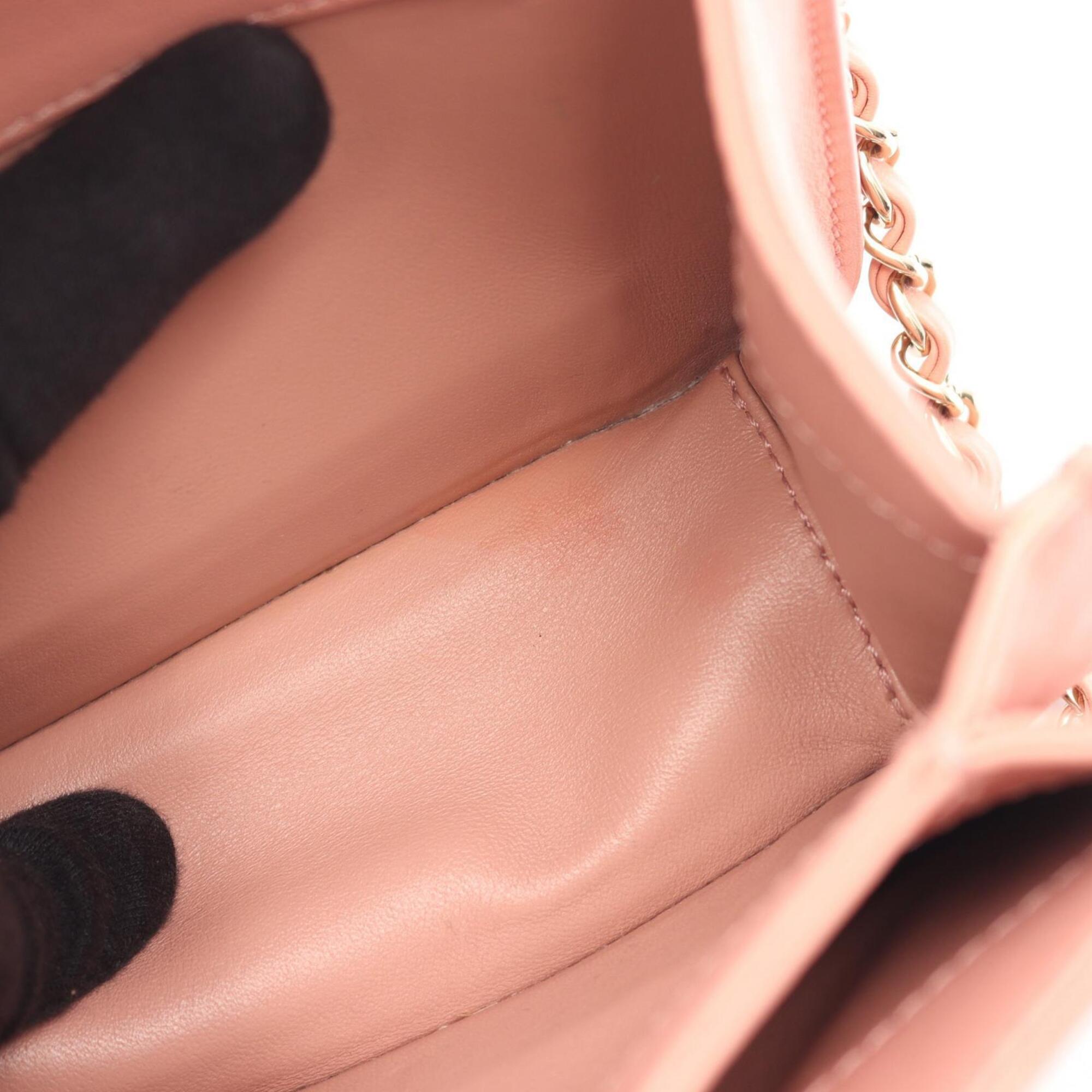 Chanel Pink Leather Handbag Shoulder Bag (Pre-Owned)