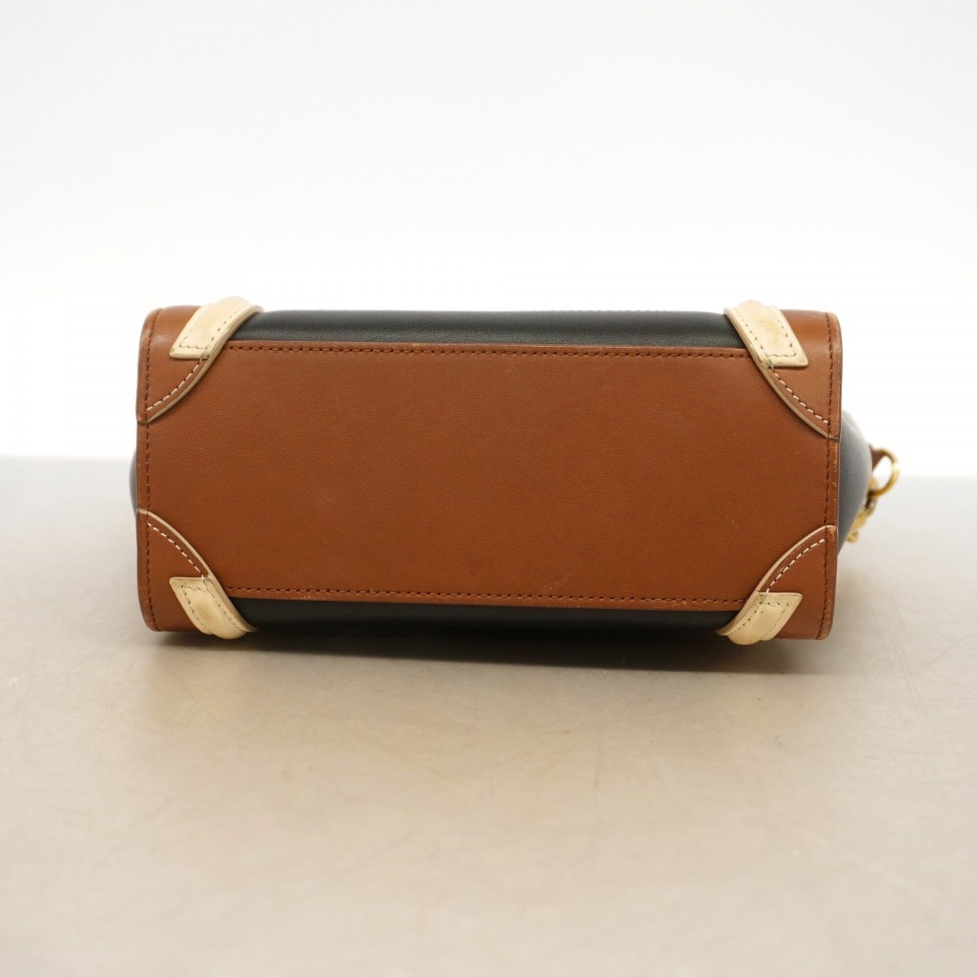 Celine Black Brown Leather Handbag (Pre-Owned)
