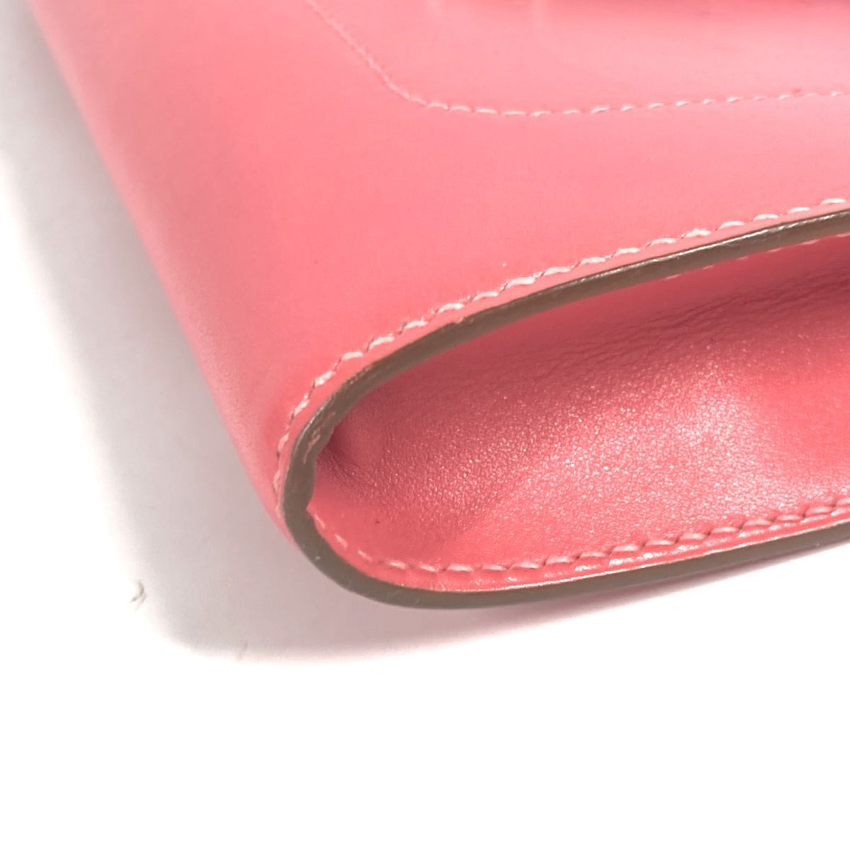 Hermes Pink Tadelakt Leather Clutch Bag (Pre-Owned)