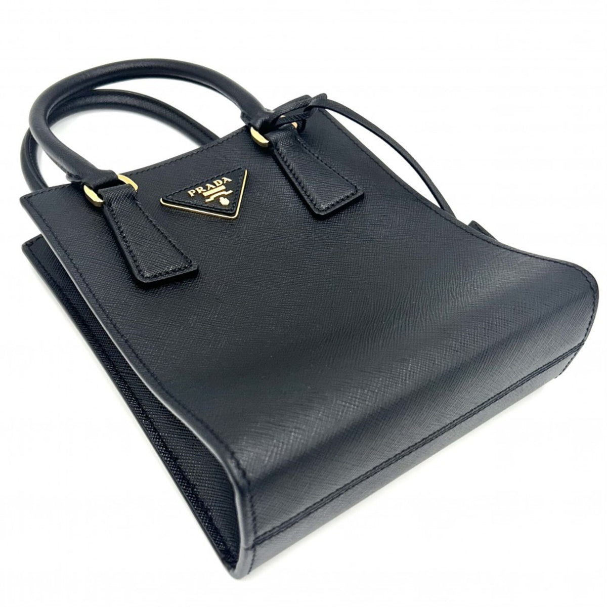Prada Black Leather Handbag Shoulder Bag (Pre-Owned)