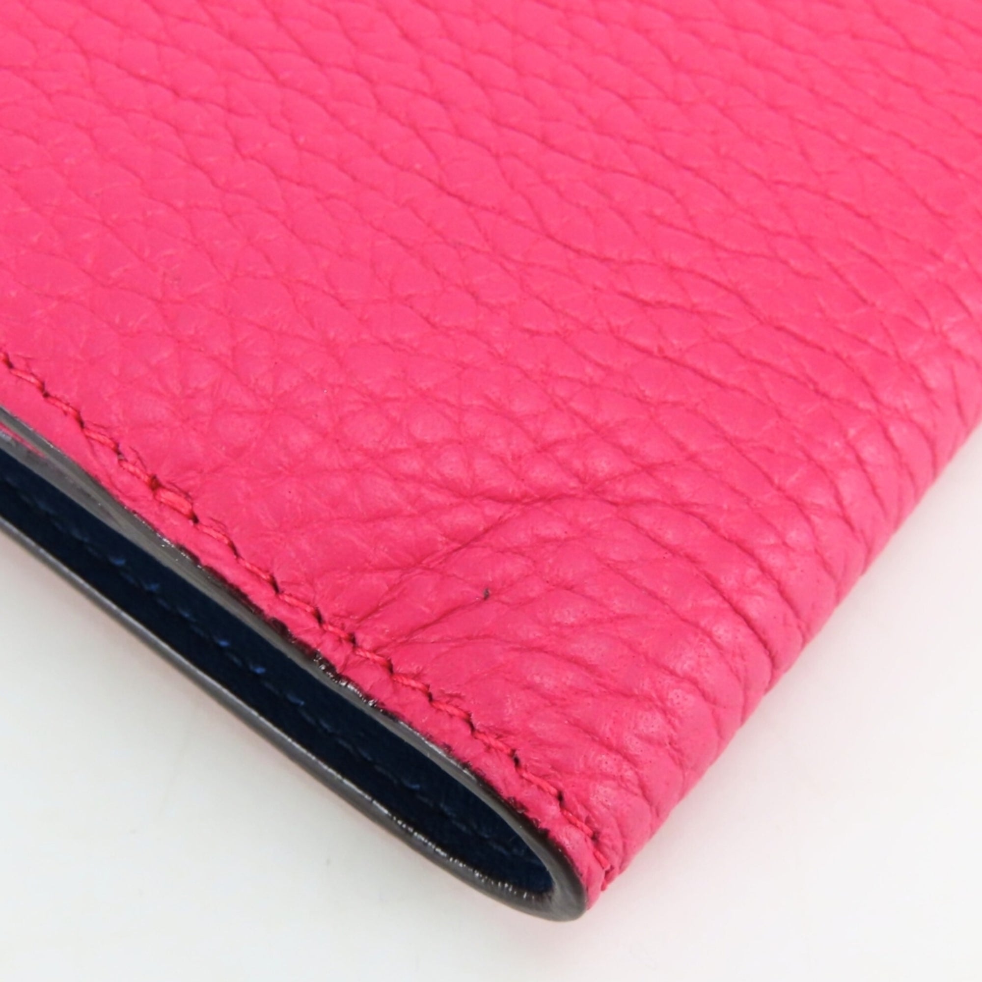 Christian Dior Navy Pink Leather Wallet (Tri-Fold) (Pre-Owned)