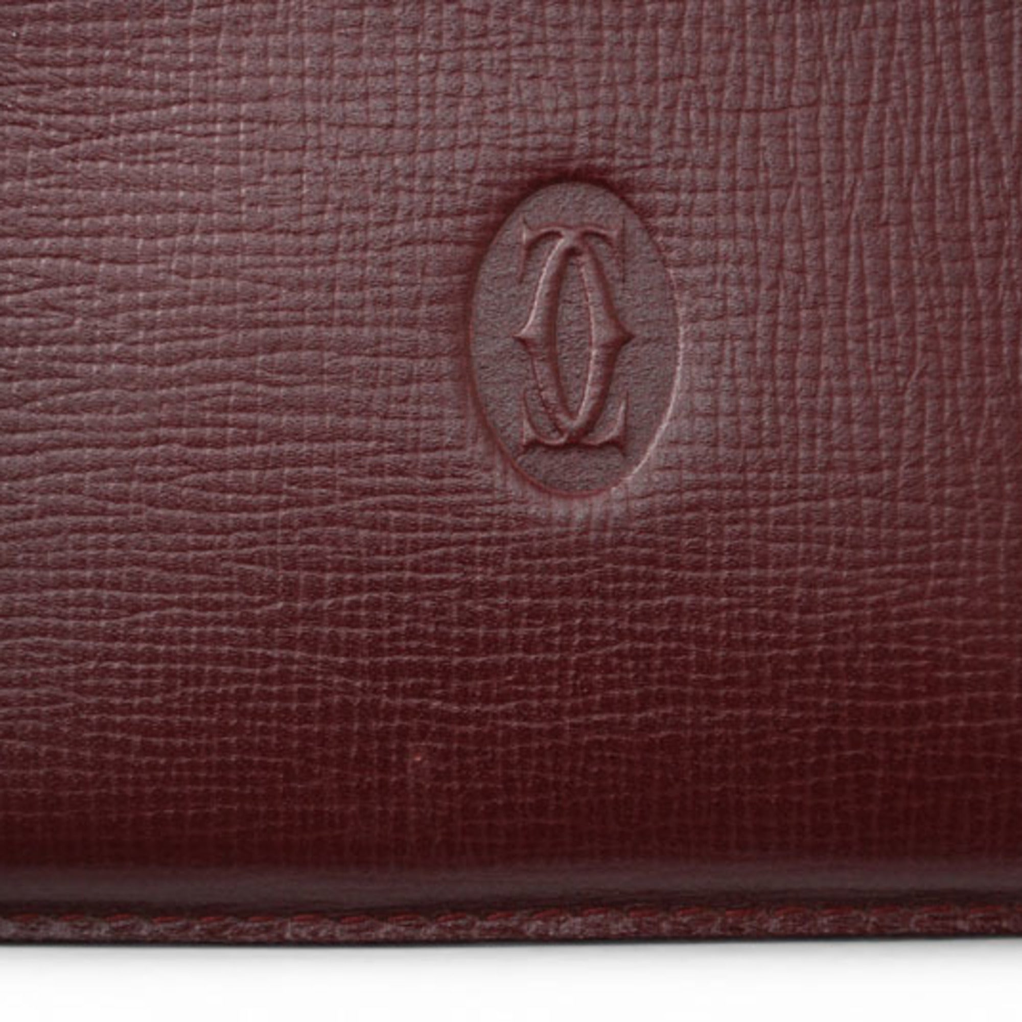 Cartier Must Bordeaux Leather Coin Purse/Coin Case (Pre-Owned)