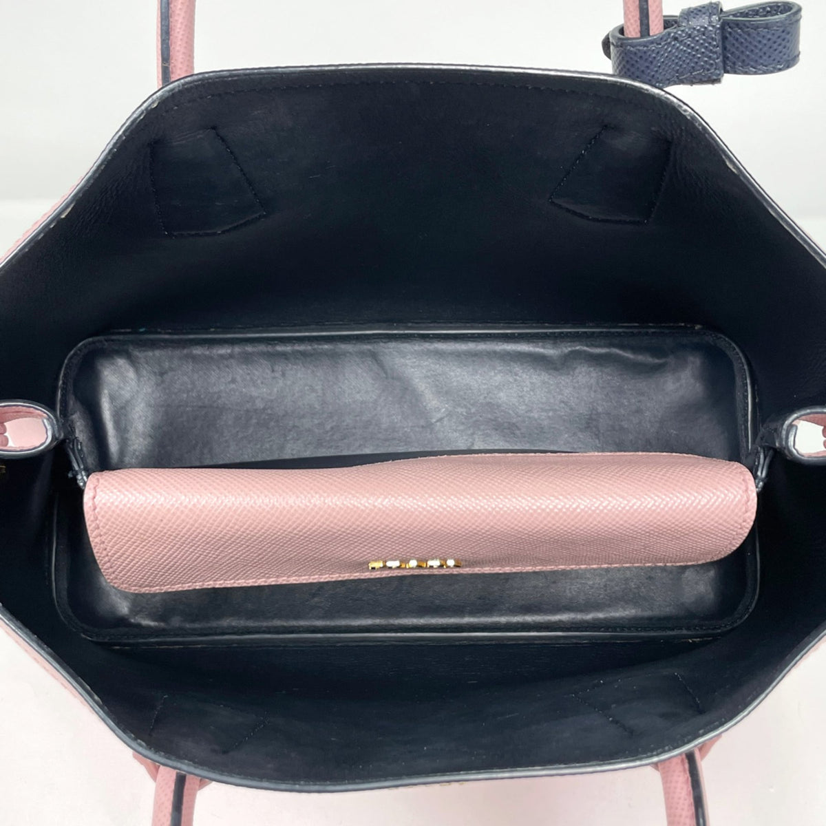 Prada Navy Pink Saffiano Handbag (Pre-Owned)