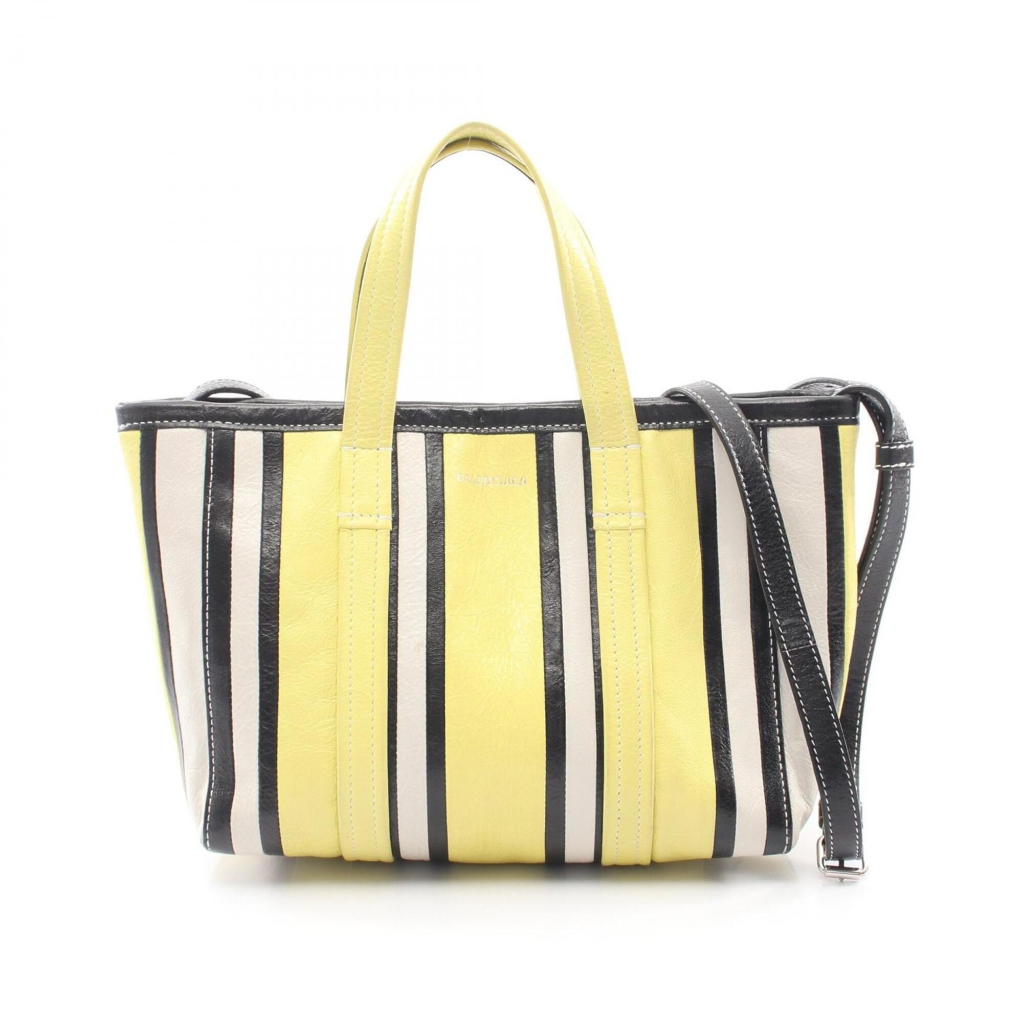 Balenciaga Black White Yellow Leather Handbag (Pre-Owned)