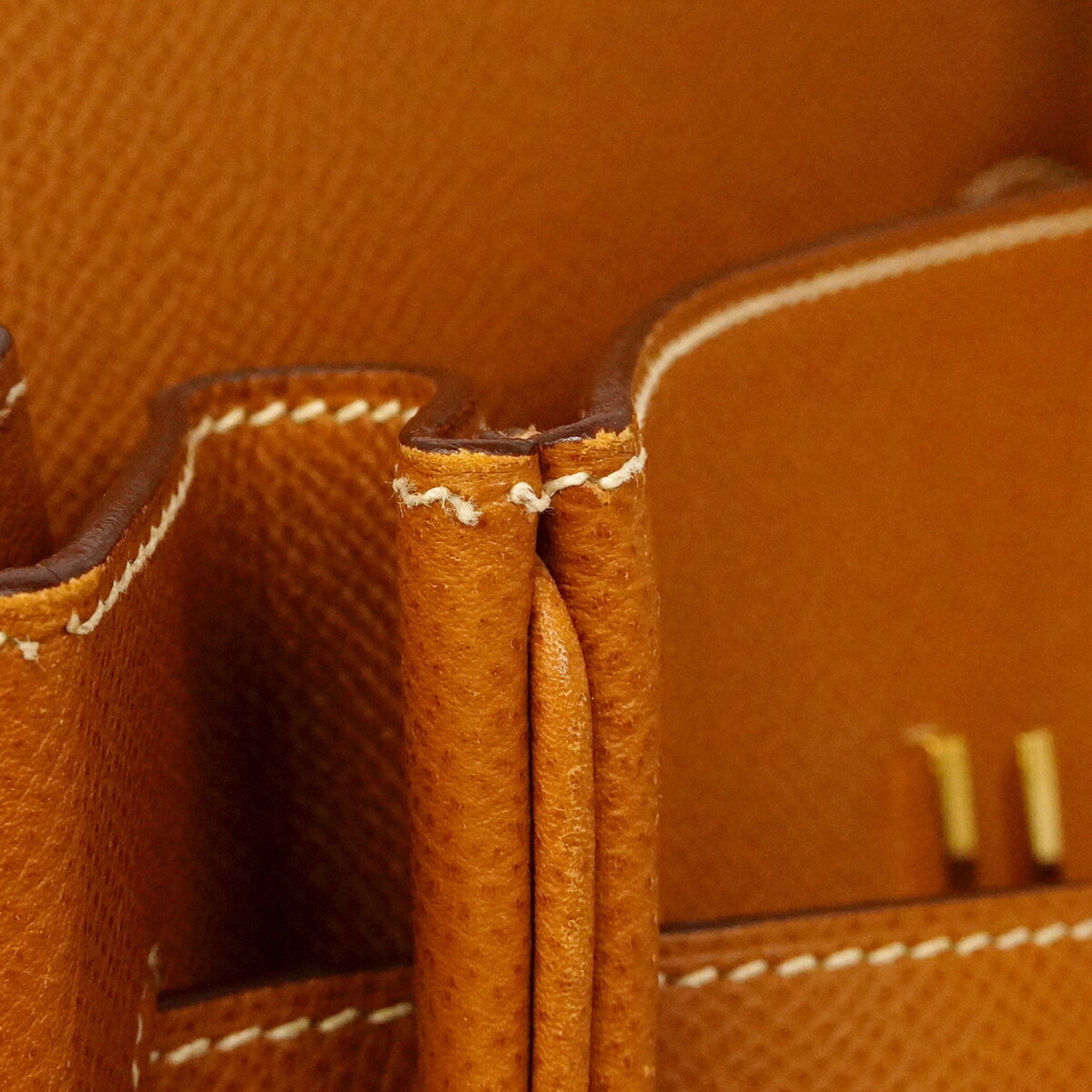 Hermes Gold Leather Handbag (Pre-Owned)