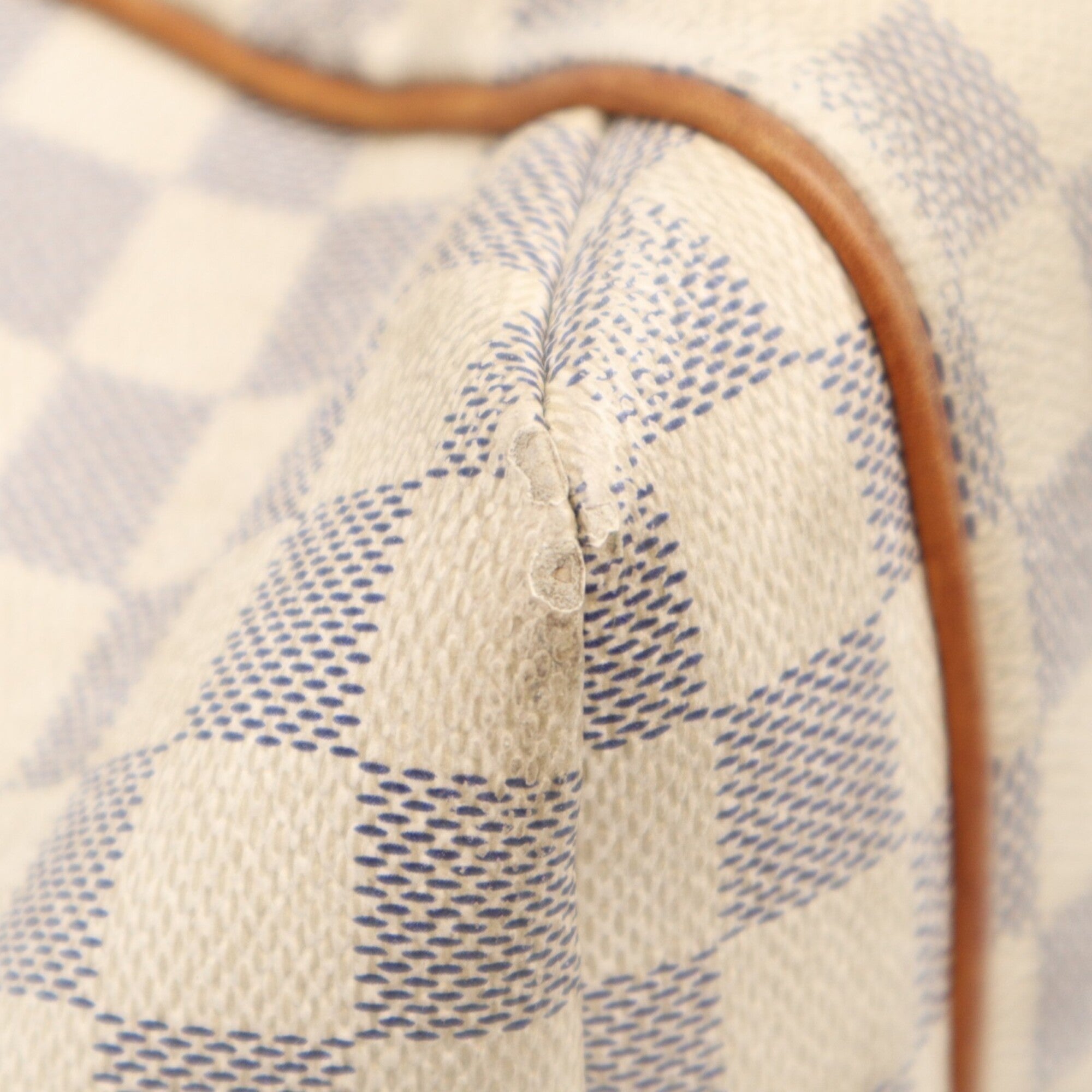 Louis Vuitton Azur Gray White Coated Canvas Leather Handbag (Pre-Owned)
