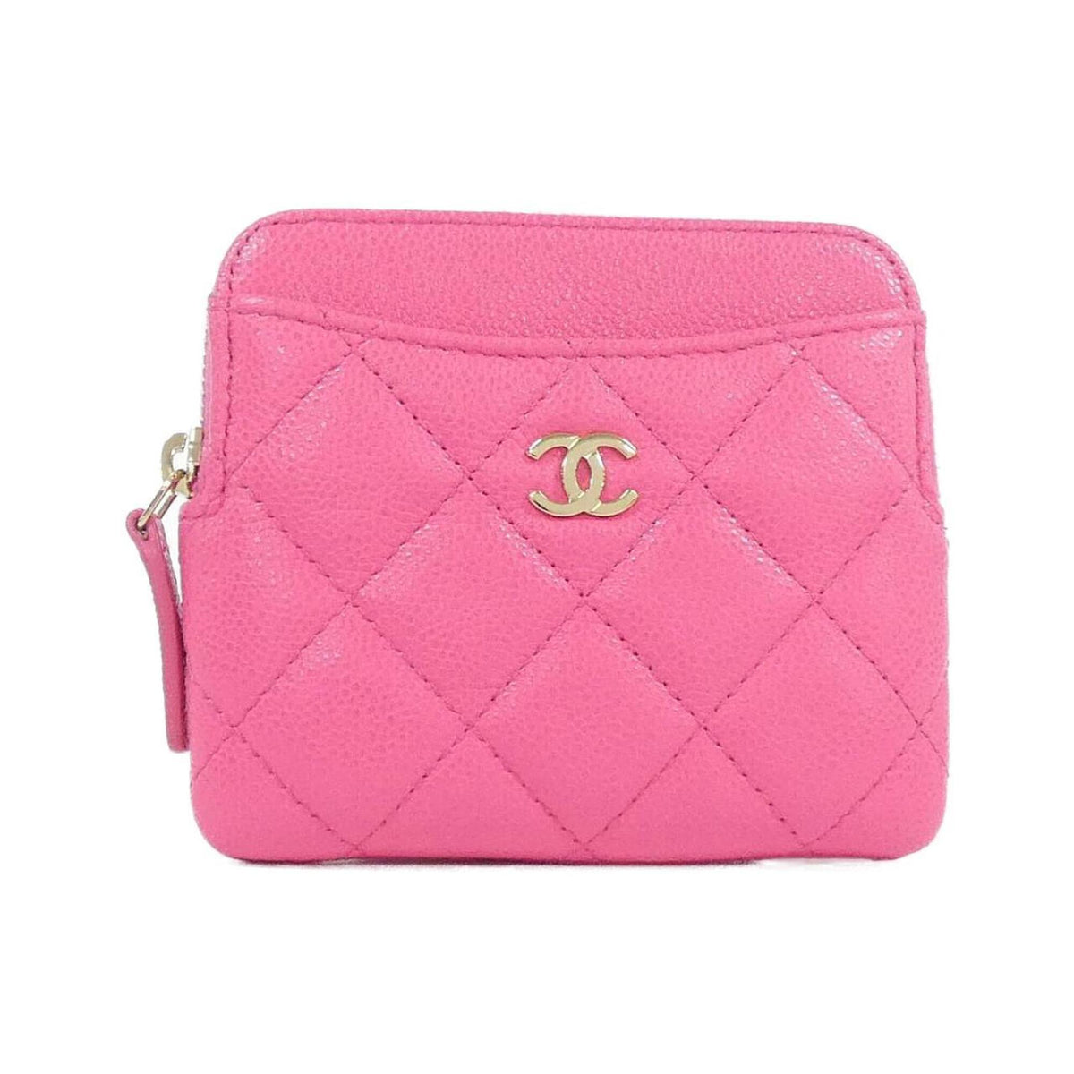 Chanel Pink Grained Calfskin Coin Purse/Coin Case (Pre-Owned)