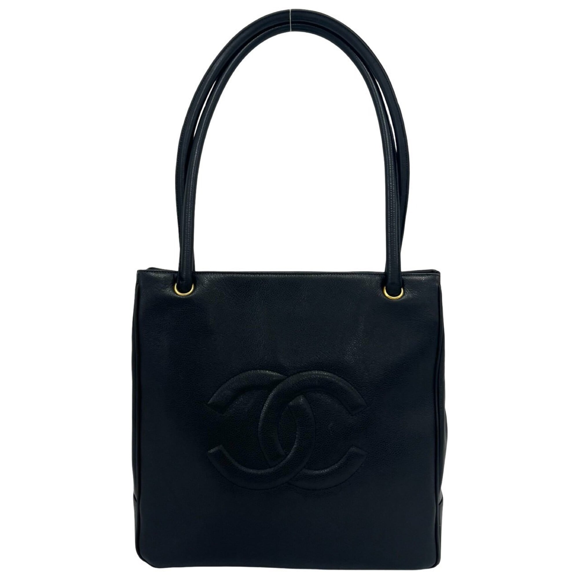 Chanel Black Grained Calfskin Tote Bag (Pre-Owned)