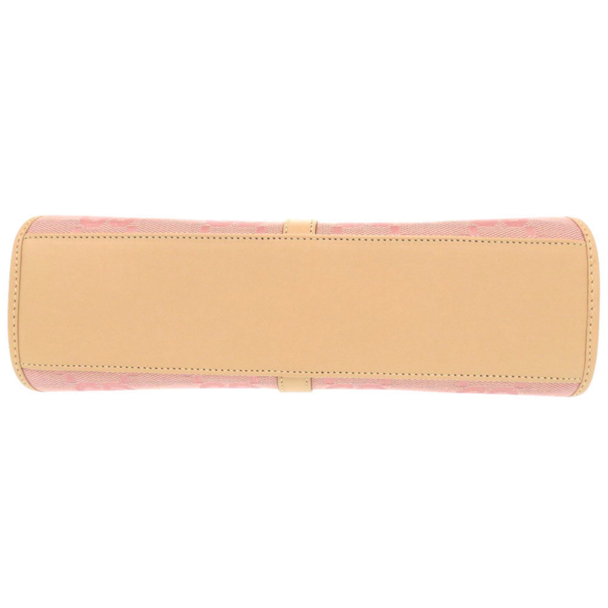 Gucci Beige Pink Gg Canvas Leather Handbag Shoulder Bag (Pre-Owned)