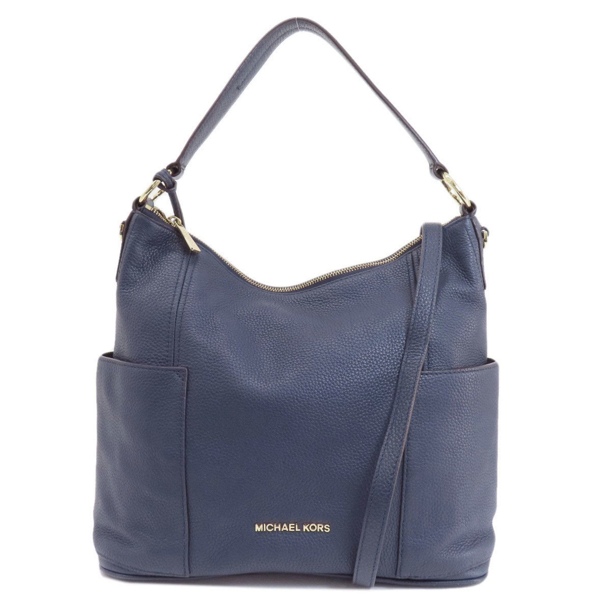 Michael Kors Navy Leather Shoulder Bag (Pre-Owned)
