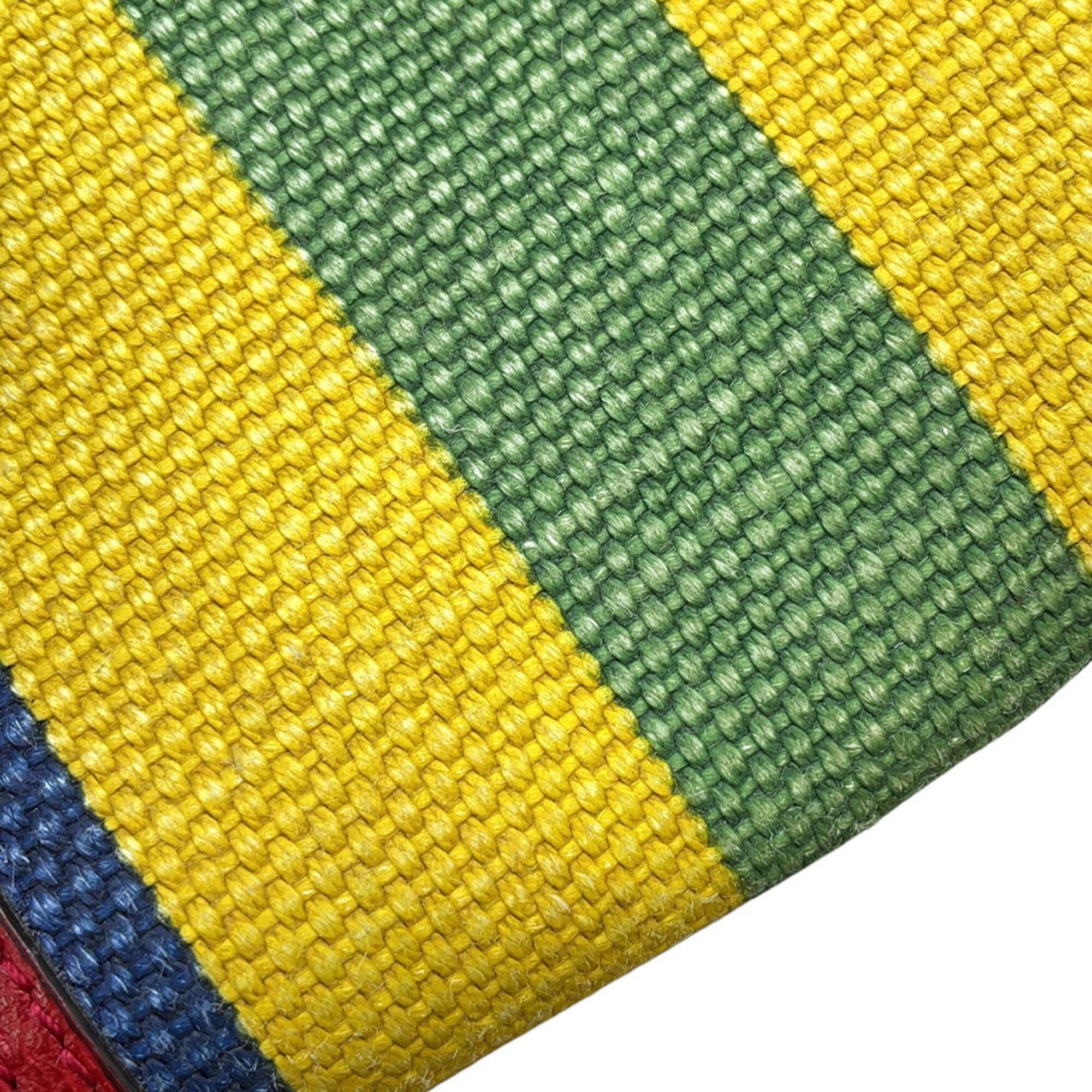 Gucci Multi-Color Canvas Leather Handbag Shoulder Bag (Pre-Owned)