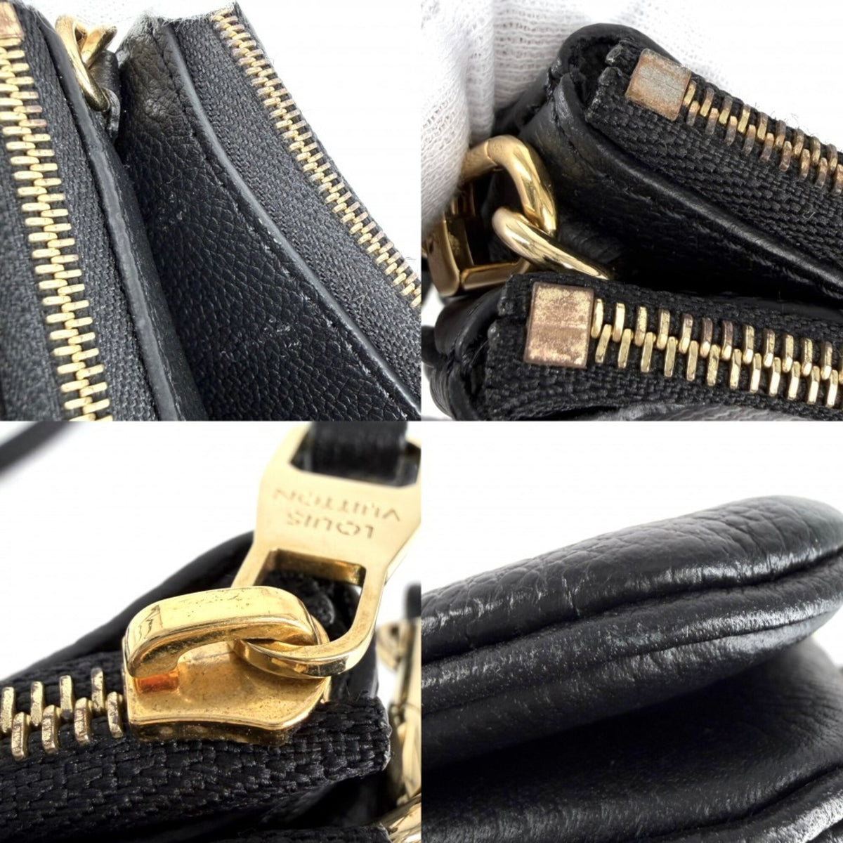 Louis Vuitton Monogram Empreinte Beige Black Monogram Empreinte Pochette Shoulder Bag (Pre-Owned)