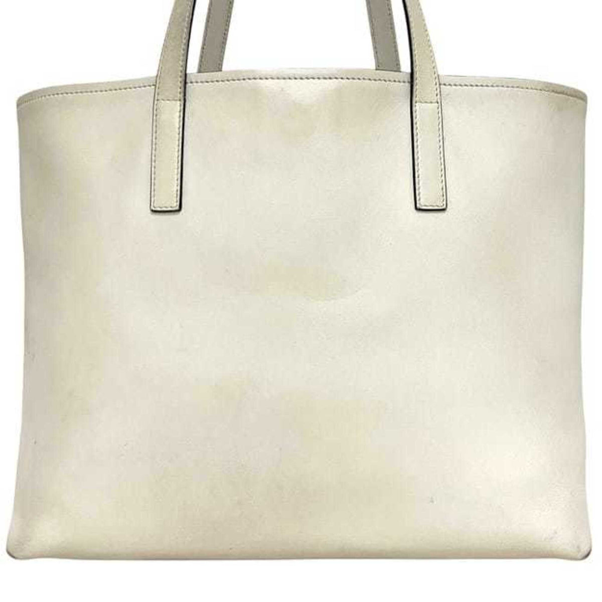 Prada White Leather Tote Bag (Pre-Owned)