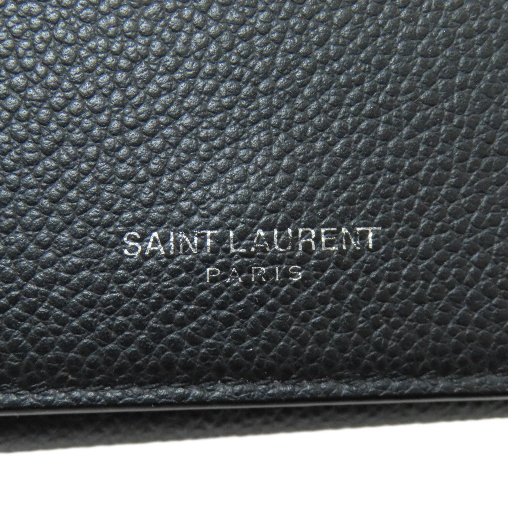 Saint Laurent Black Leather Wallet (Tri-Fold) (Pre-Owned)