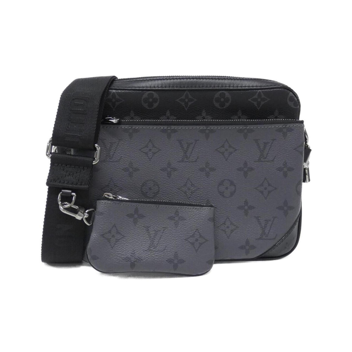 Louis Vuitton Monogram Eclipse Black Gris Coated Canvas Shoulder Bag (Pre-Owned)