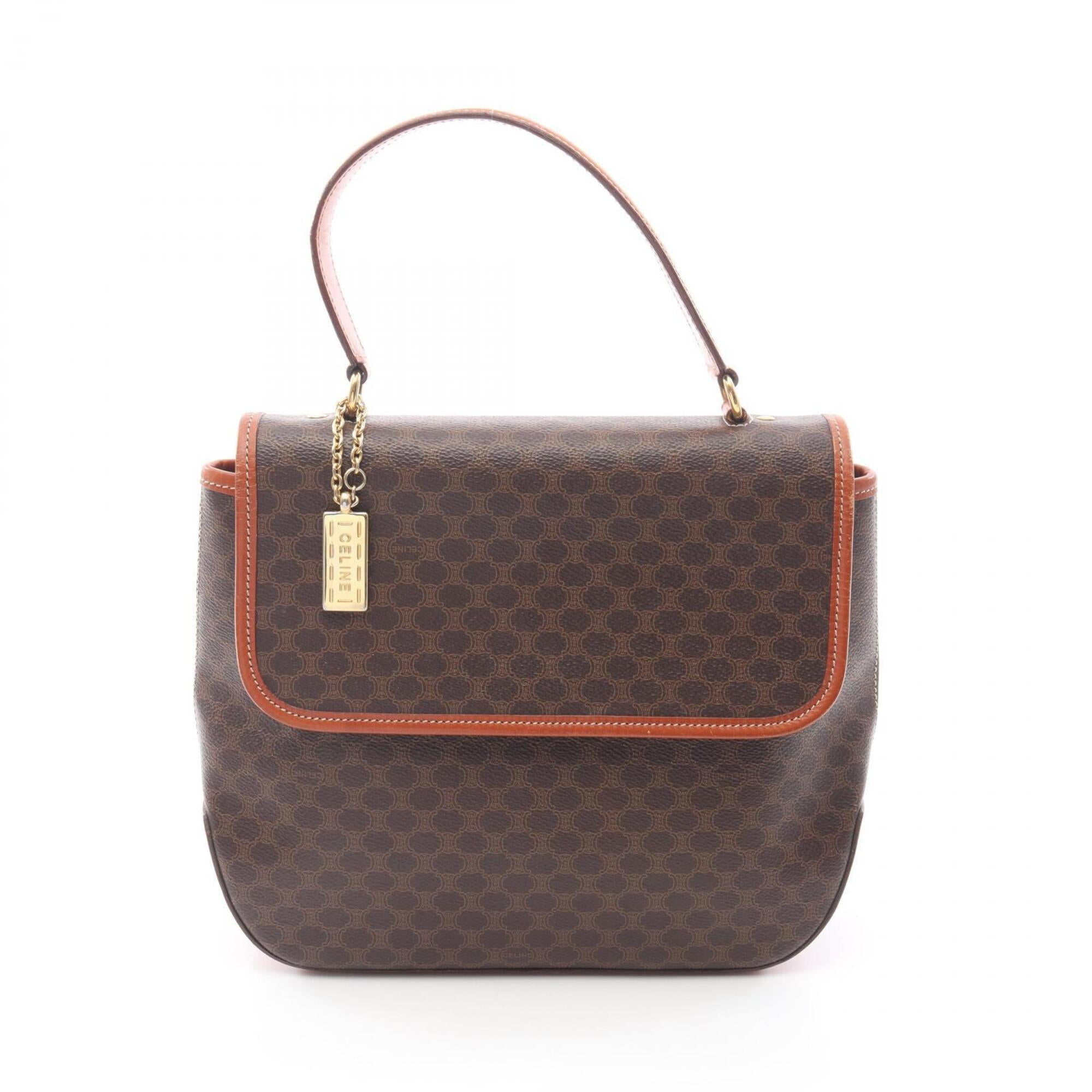 Celine Macadam Brown Coated Canvas Handbag (Pre-Owned)