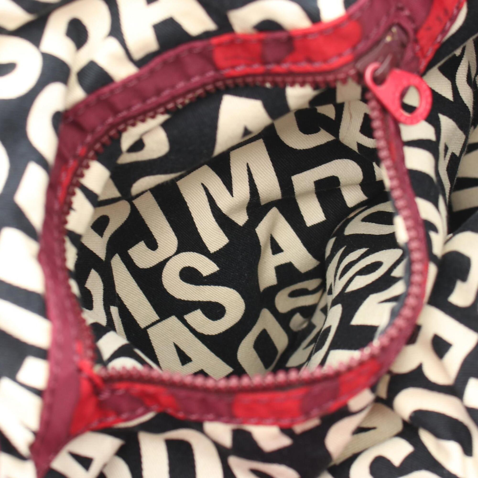 Marc By Marc Jacobs Bordeaux Red Color Nylon Handbag Tote Bag (Pre-Owned)