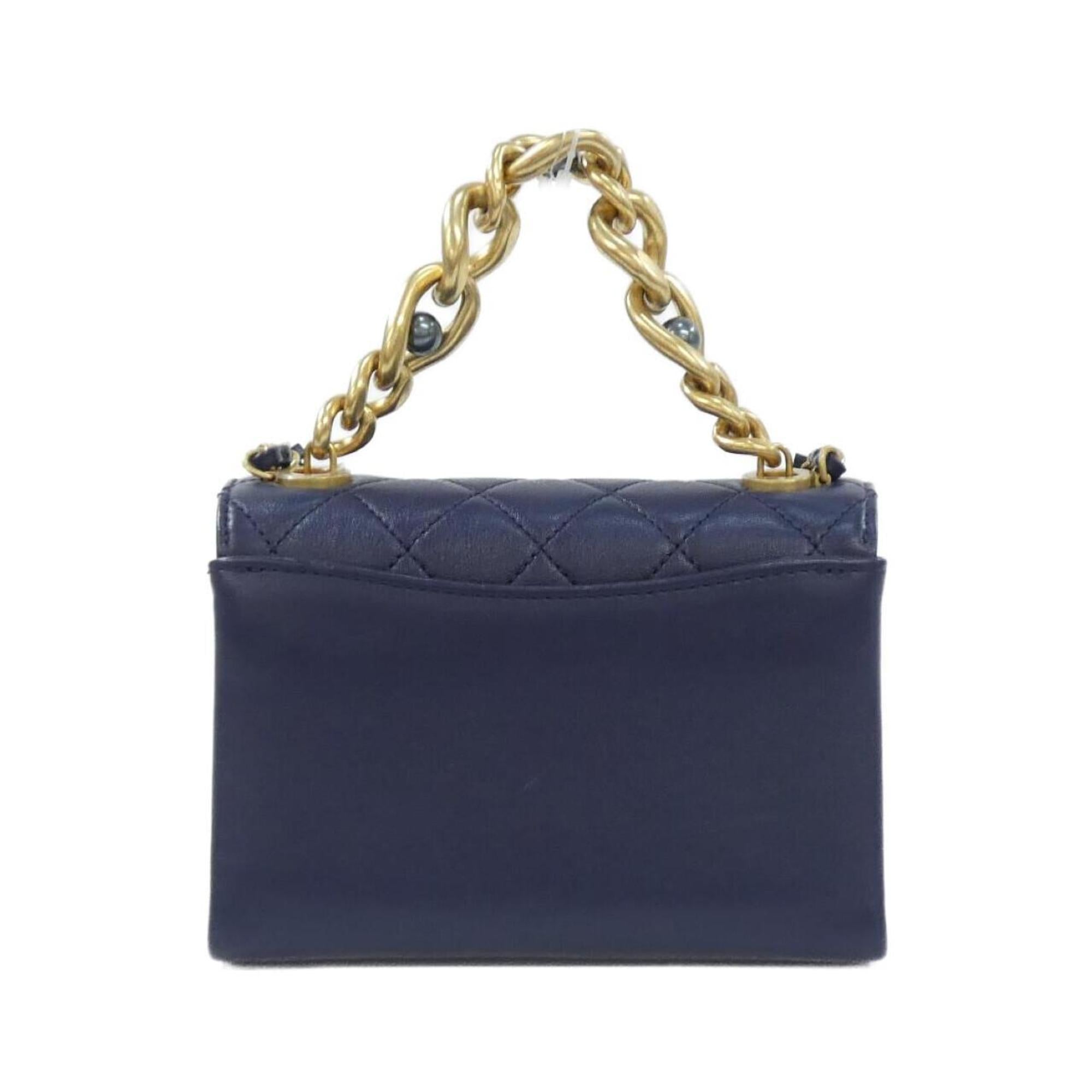 Chanel Navy Leather Shoulder Bag (Pre-Owned)