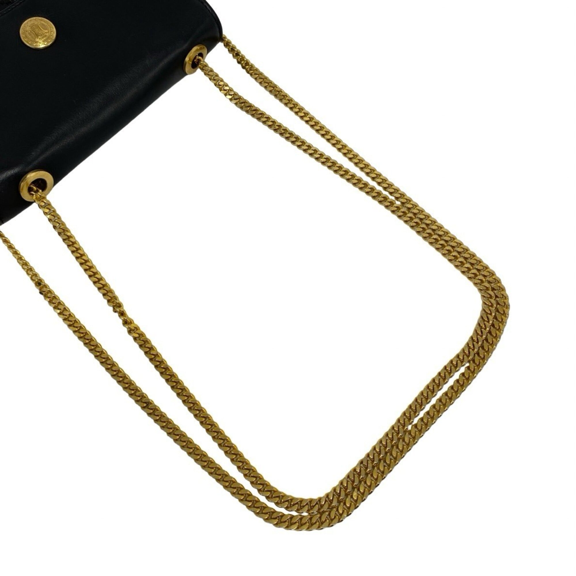 Celine Black Leather Pochette Shoulder Bag (Pre-Owned)