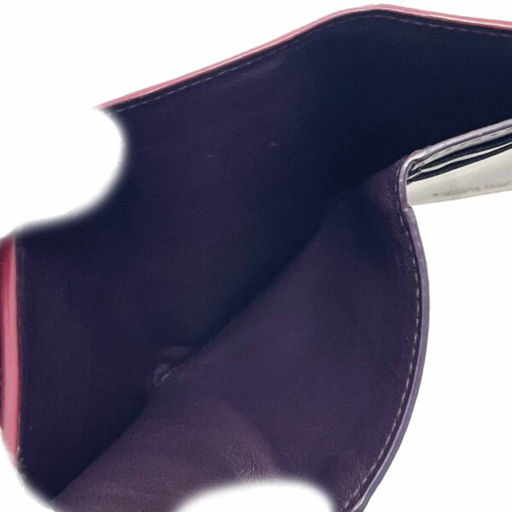 Bottega Veneta Red Color Wine Intrecciato Wallet (Tri-Fold) (Pre-Owned)