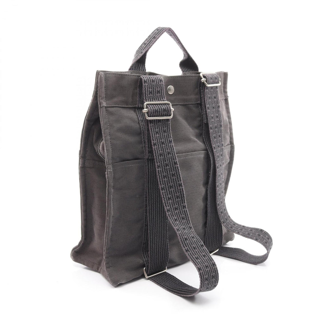 Hermes Gray Nylon Canvas Canvas Backpack Handbag (Pre-Owned)