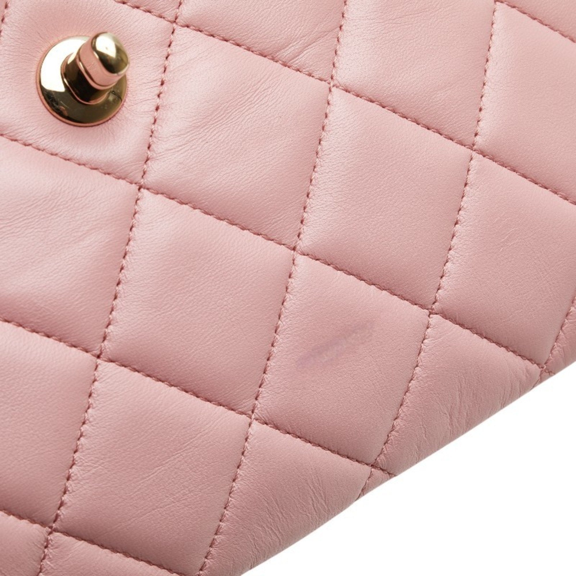Chanel Pink Leather Handbag Shoulder Bag (Pre-Owned)