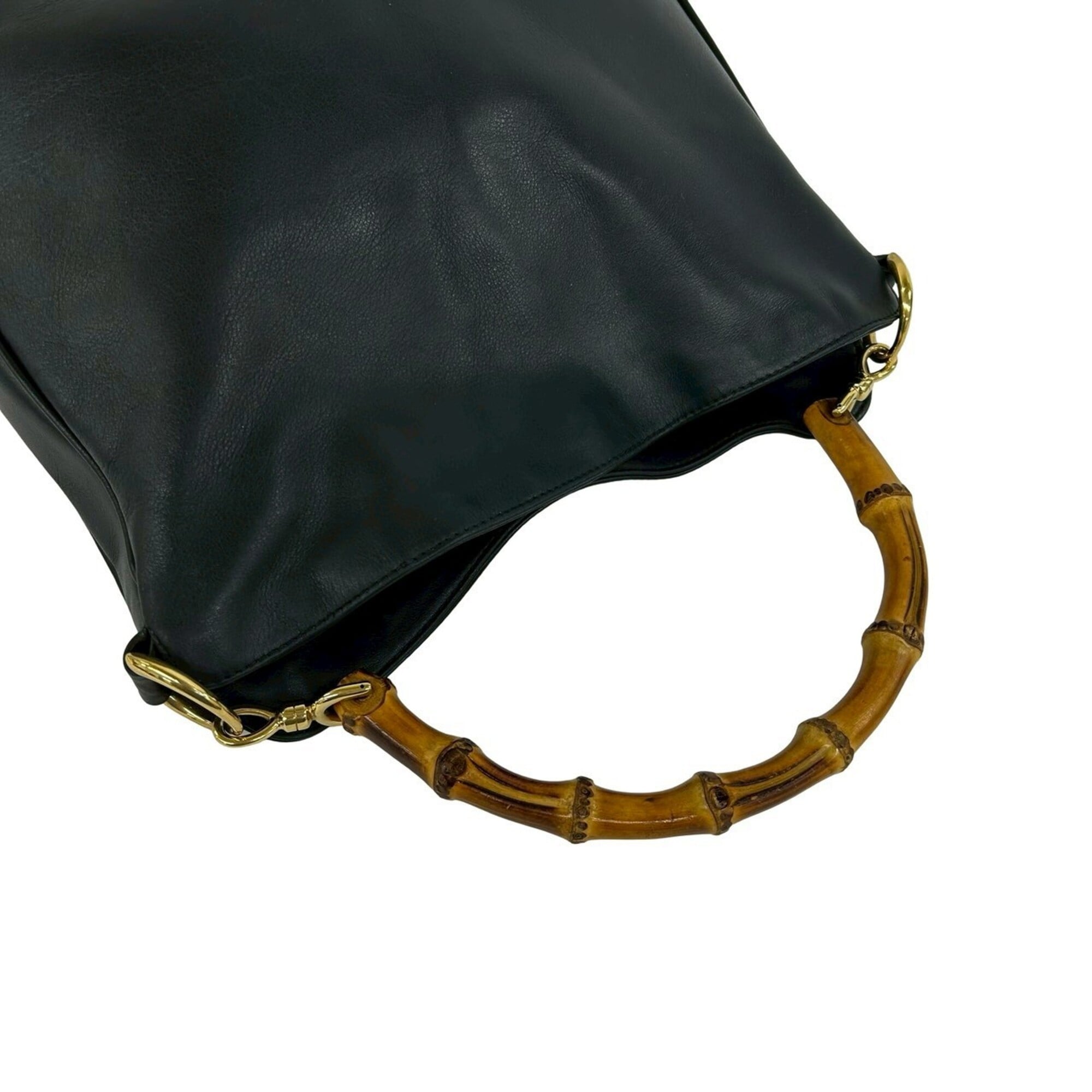 Gucci Black Leather Handbag Shoulder Bag (Pre-Owned)