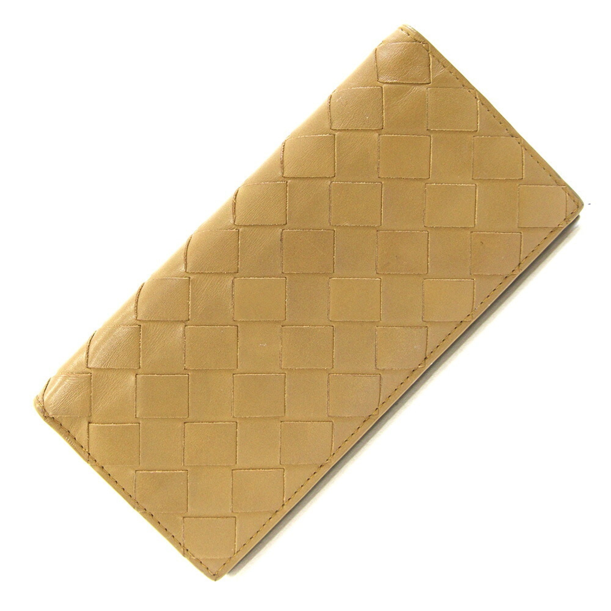 Bottega Veneta Light Brown Leather Long Bill Wallet (Bi-Fold) (Pre-Owned)