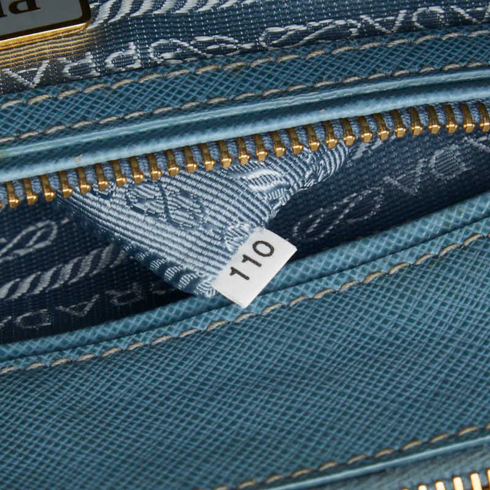 Prada Blue Leather Handbag Shoulder Bag (Pre-Owned)