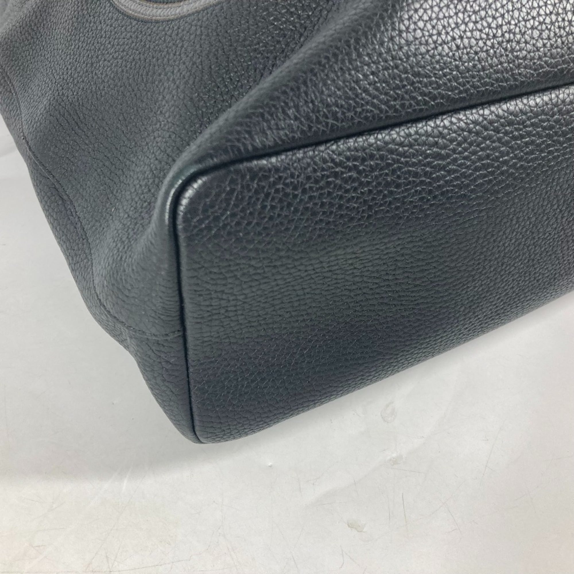 Louis Vuitton Black Noir Leather Handbag Shoulder Bag Tote Bag (Pre-Owned)