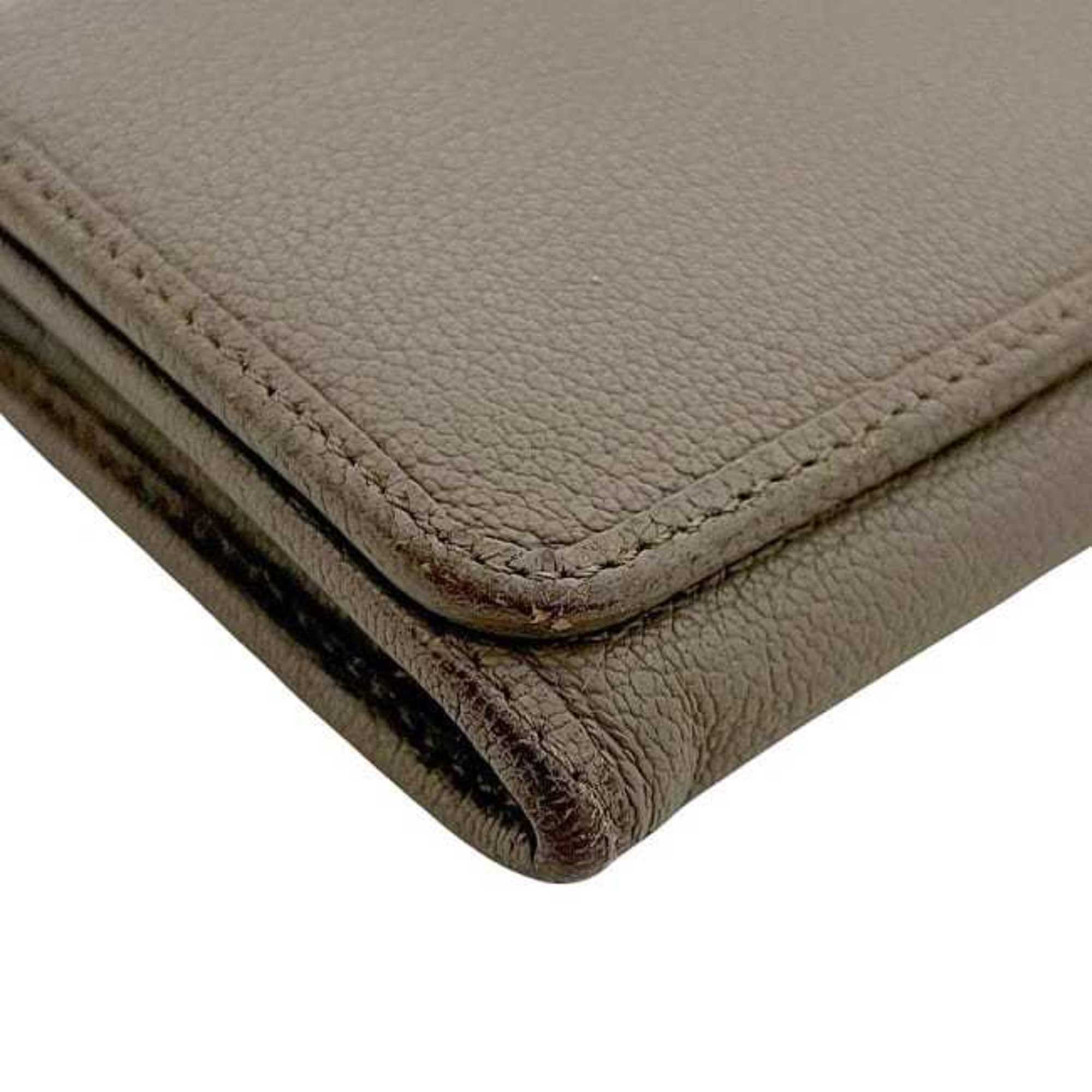 Loewe Beige Leather Long Wallet (Bi-Fold) (Pre-Owned)